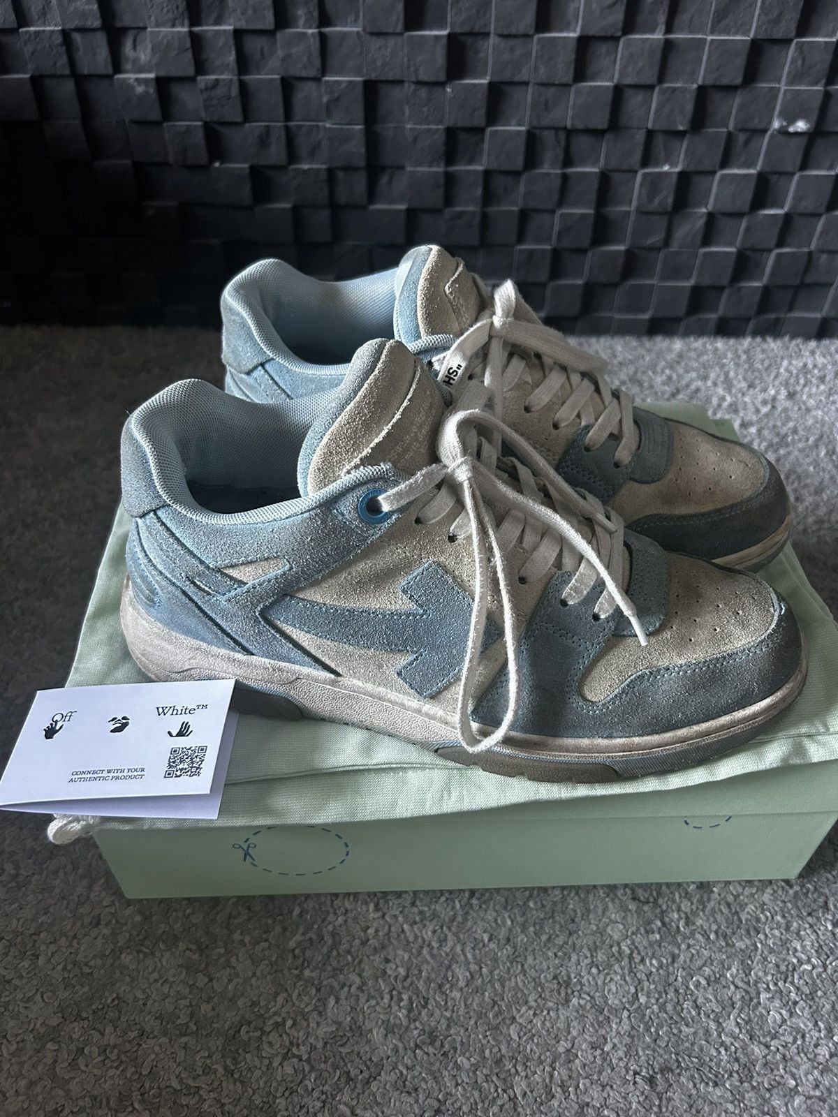Off-White Off white ooo full suede baby blue Size US 8 / EU 41 - 1 Thumbnail