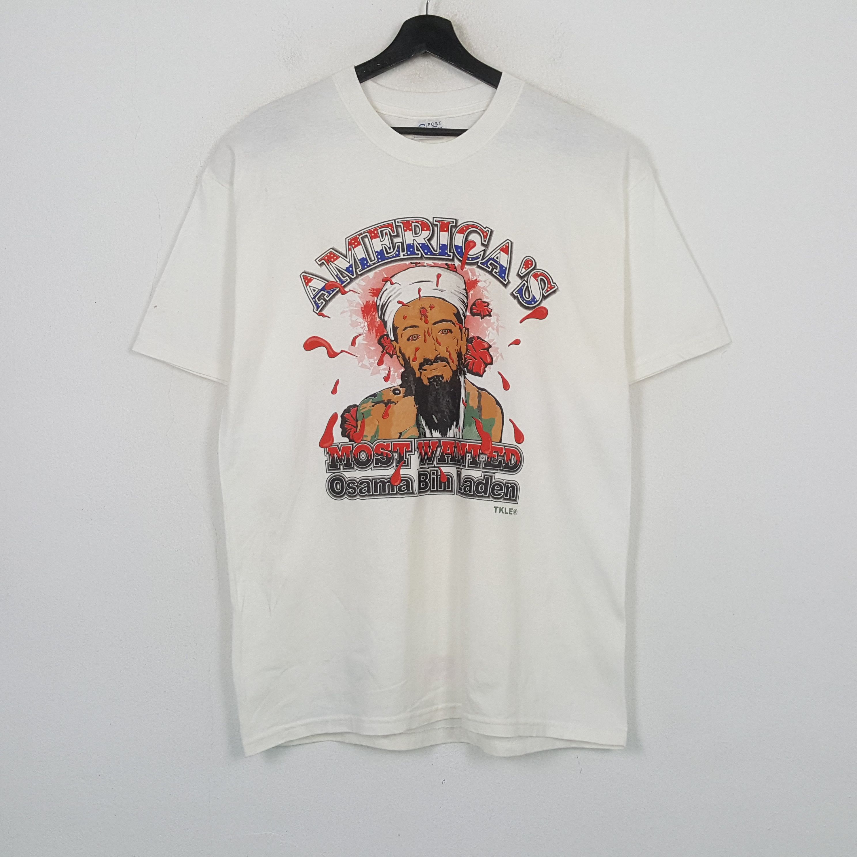 Vintage Americans Most Wanted Osman Bin Laden Tshirt RR27 Size US L / EU 52-54 / 3 - 1 Thumbnail