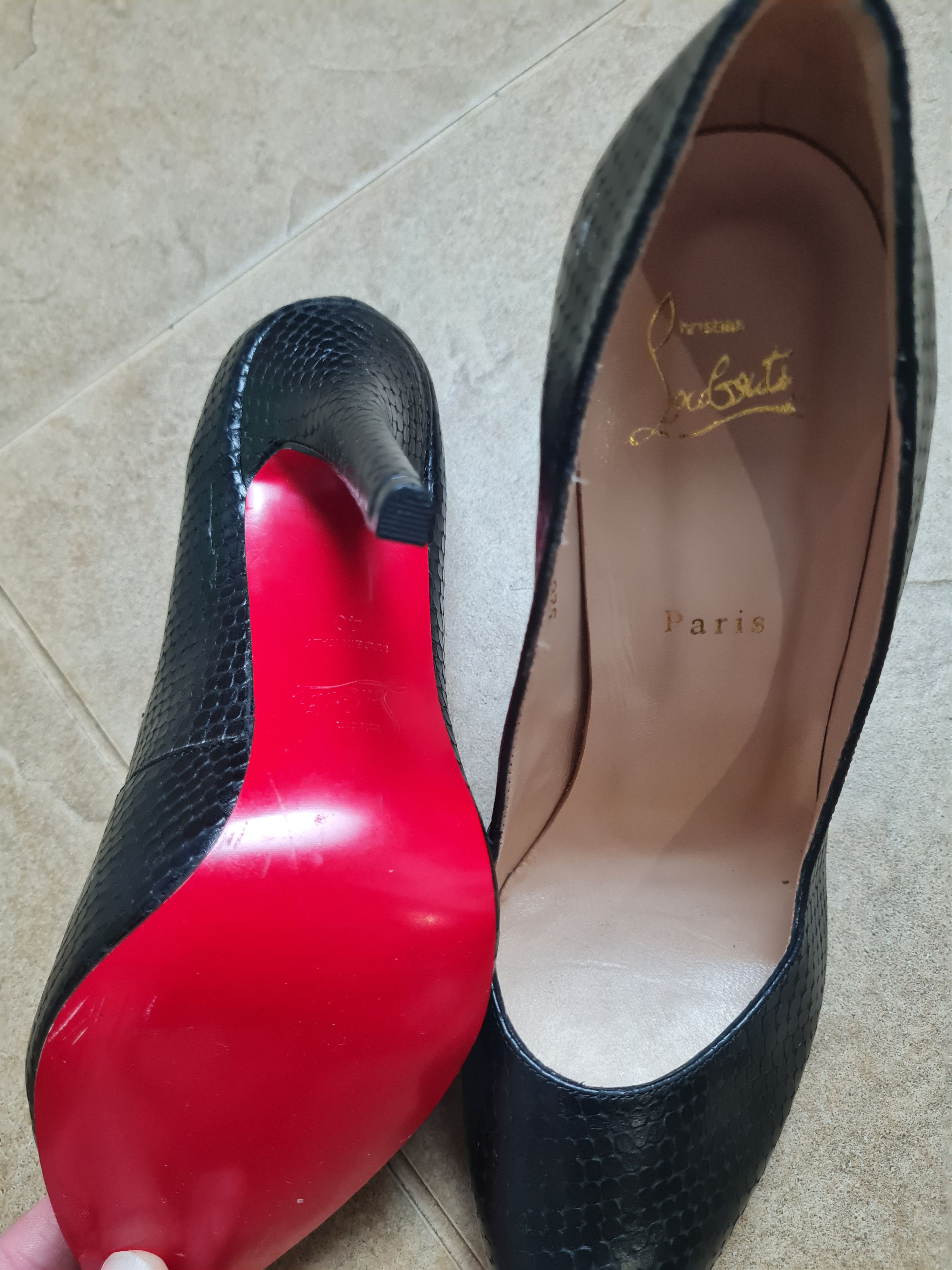 Christian Louboutin Christian Louboutin Yousra Python Black Leather Gently Worn Size US 10 / IT 40 - 11 Thumbnail