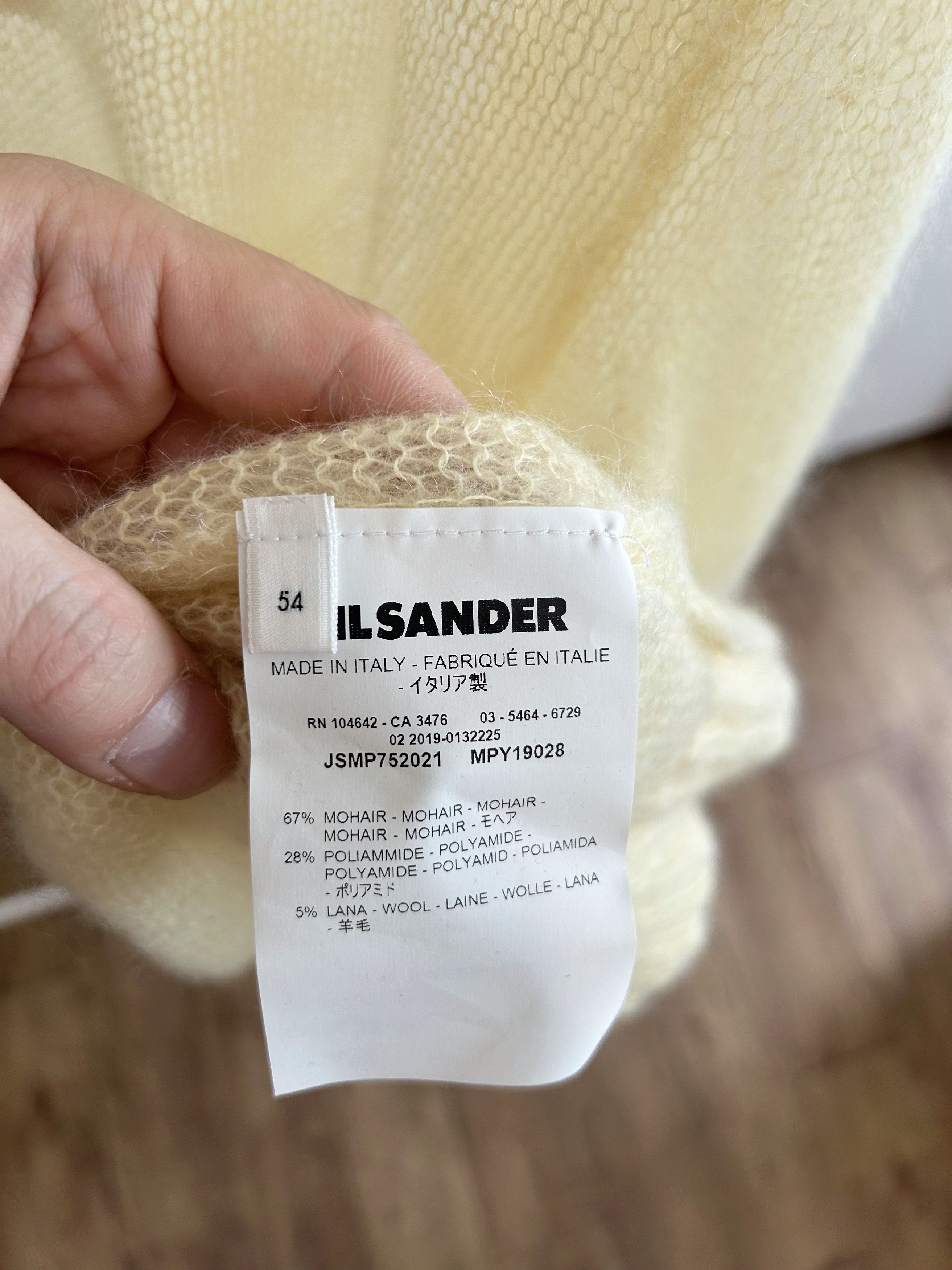 Jil Sander JIL SANDER Butter Yellow Sheer Knit Size US L / EU 52-54 / 3 - 8 Thumbnail