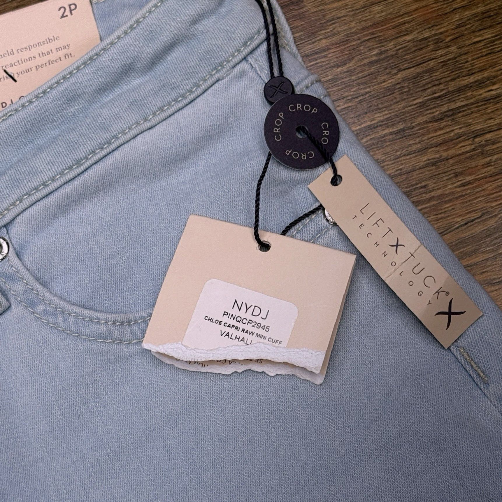 NYDJ NYDJ Chloe Capri Jeans Womens 2P Petite Blue Cuffed Stretch New Denim 5-Pocket Jeans Womens Petite Size 26" / US 2 / IT 38 - 5 Thumbnail