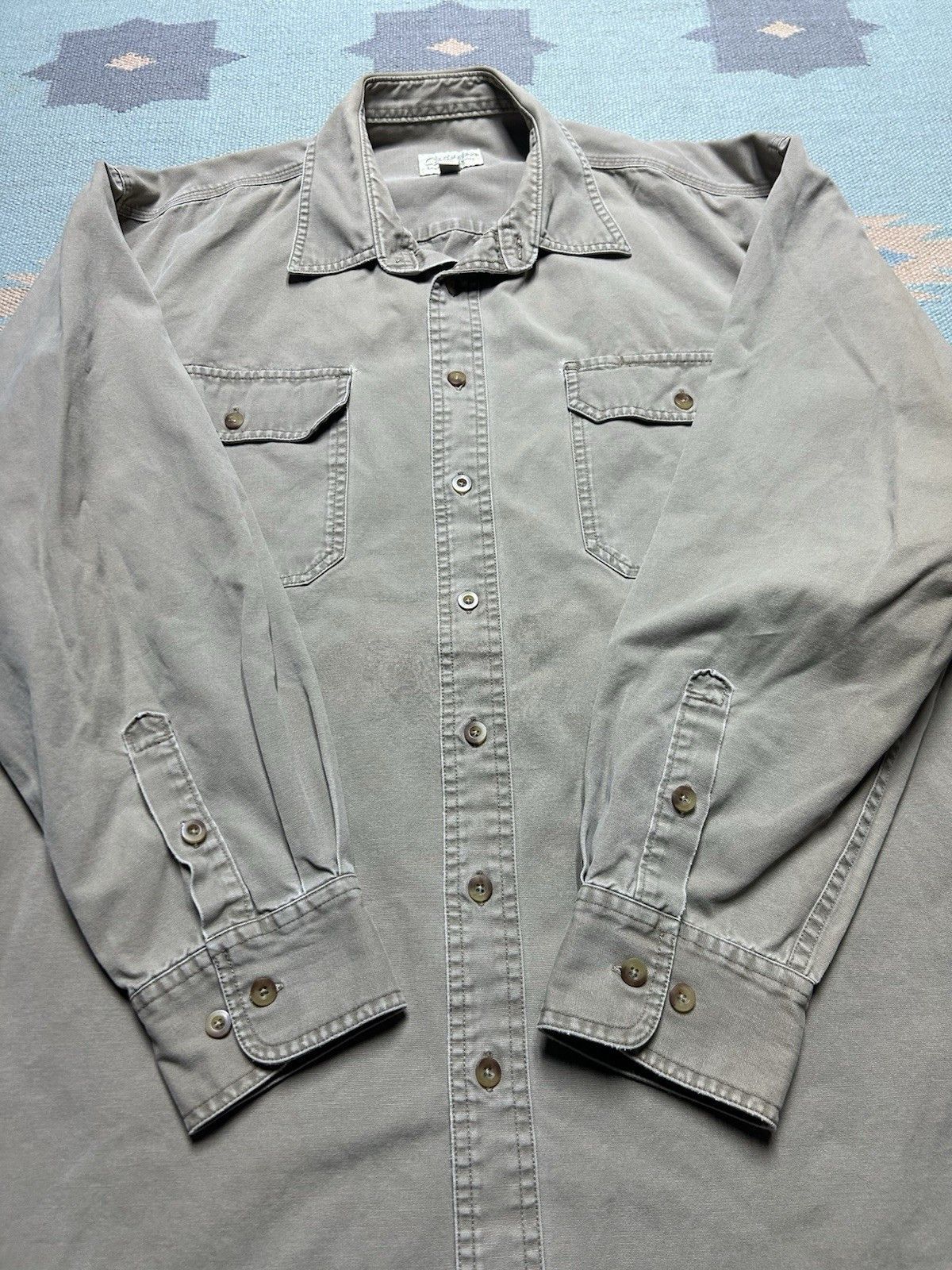Vintage Vintage cabelas button shirt canvas hiking outdoor XL tall Size US XL / EU 56 / 4 - 2 Thumbnail