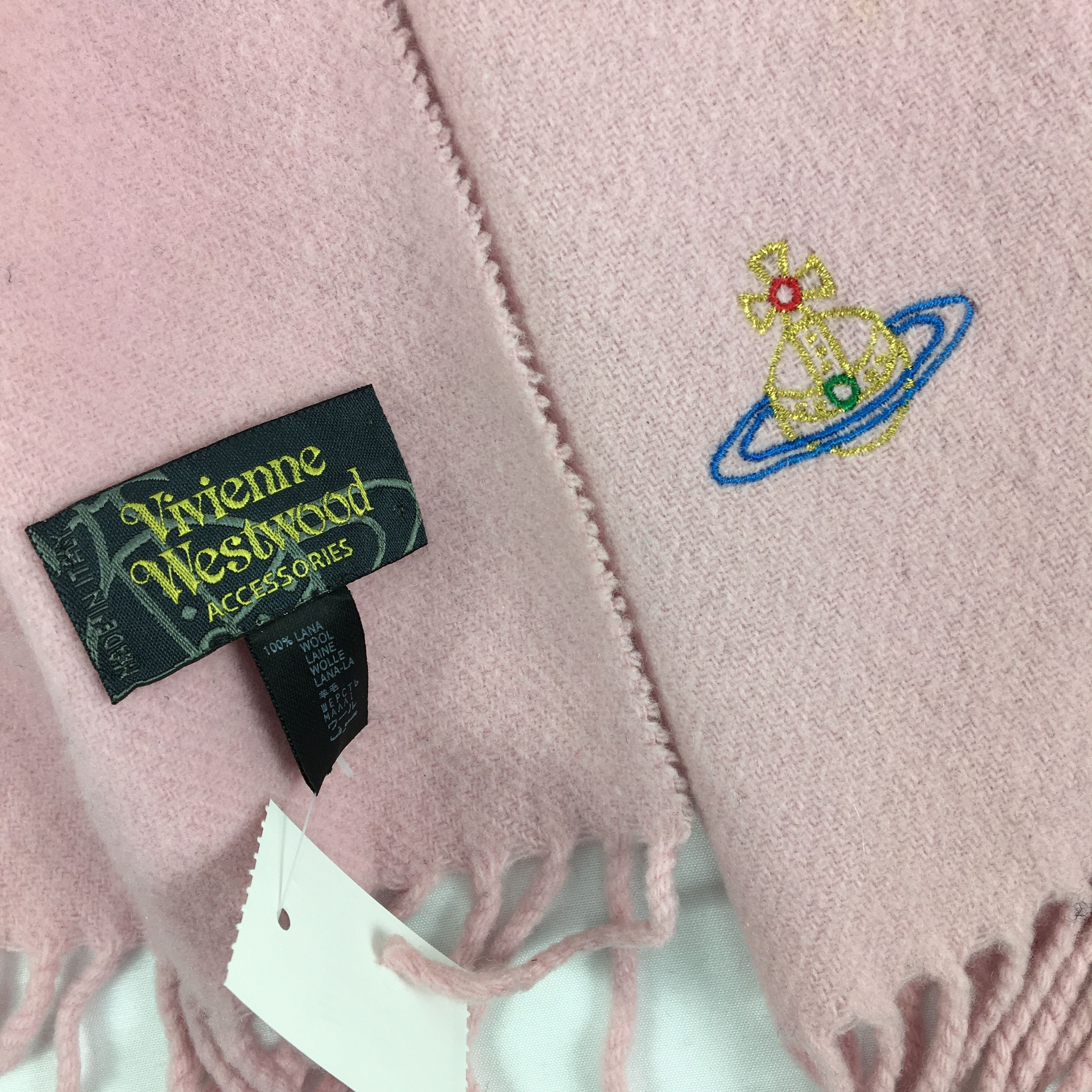 Vintage × Vivienne Westwood Vintage Vivienne Westwood Scarf Muffler Orbs Wool Scarves Size ONE SIZE - 4 Thumbnail