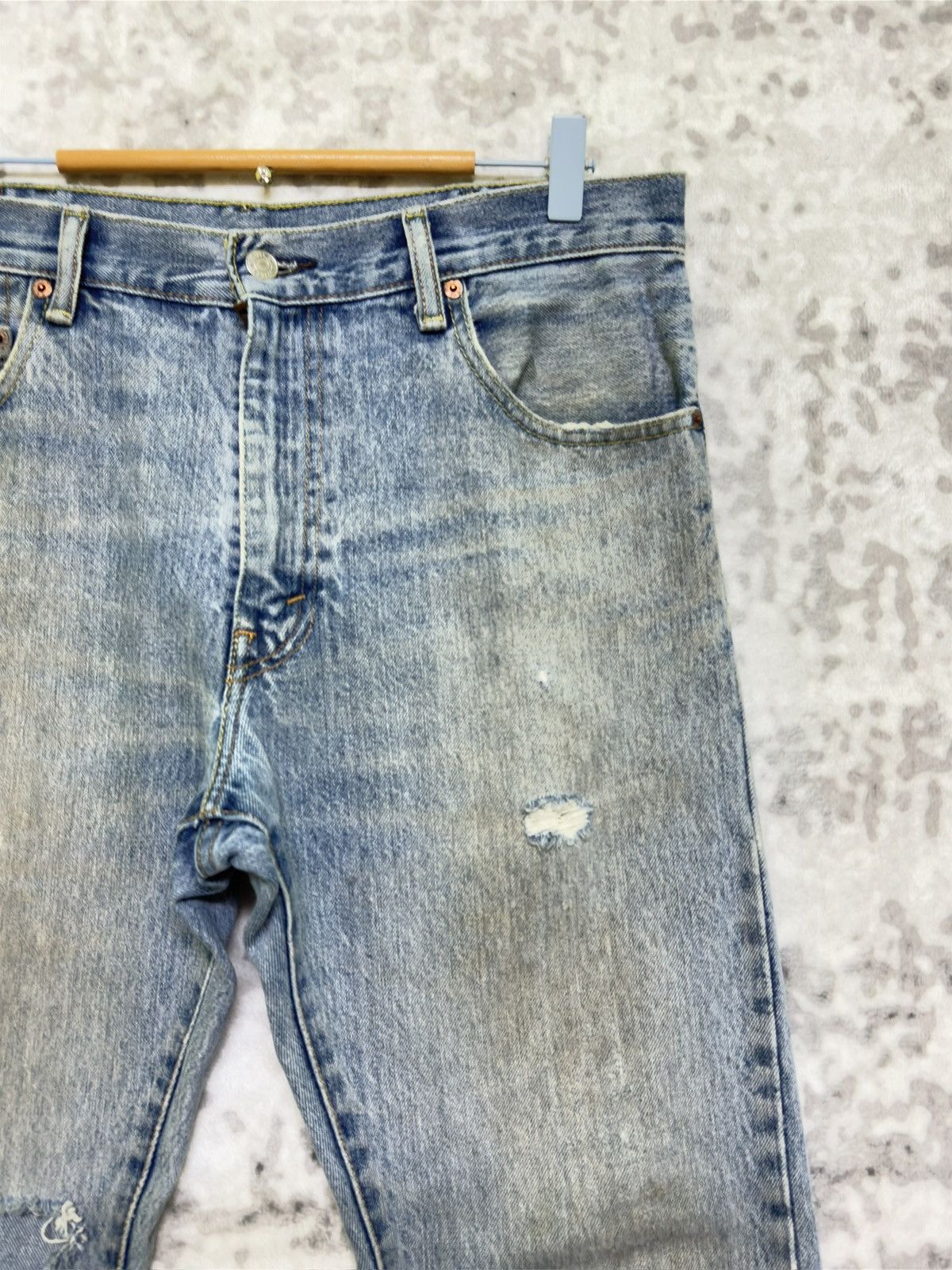 Levi's Vintage Levi's 517 Flared Bootcut Mud Wash Distressed Jeans Size US 33 - 5 Thumbnail