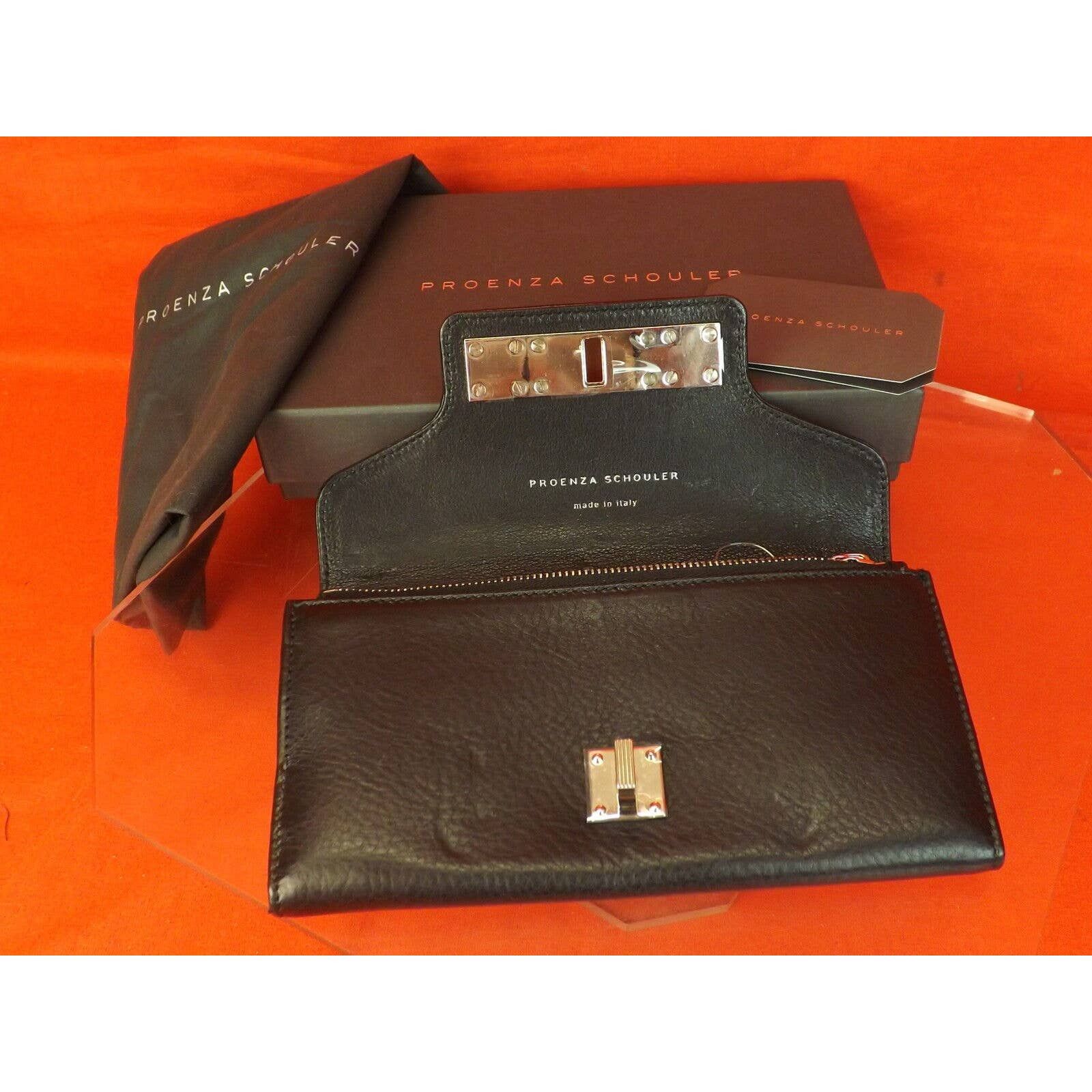 BLACK TEXTURE LEATHER PS11 CONTINENTAL CLUTCH WALLET $685