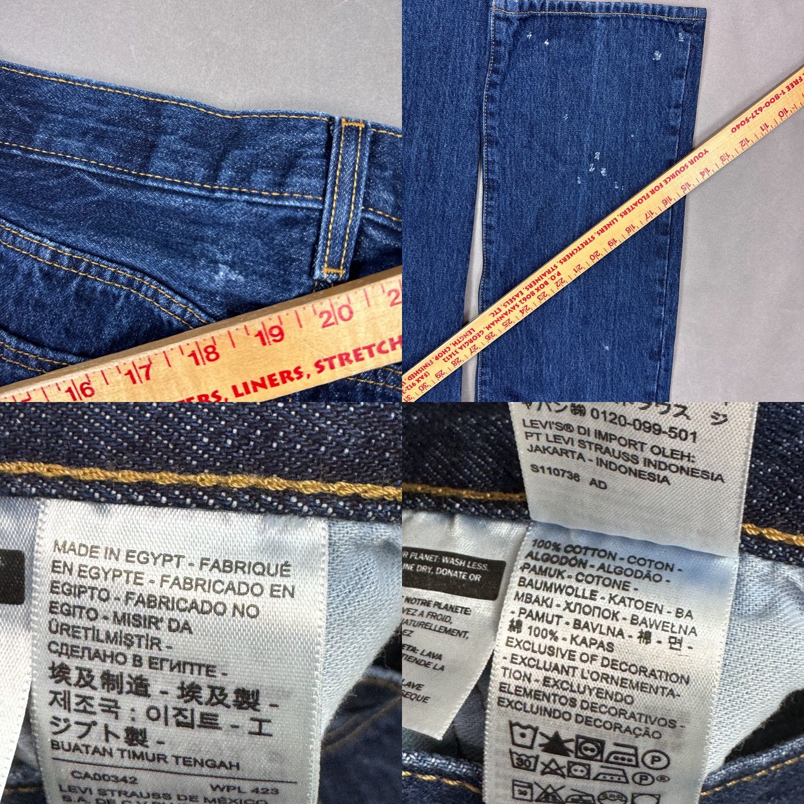 Levi's Levi's 501 Jeans Mens 36x30 Blue Button Fly Pant Distressed Dark Workwear Denim Straight Jeans Men 501 Series 36 30 Blue Pants Mens Size US 36 / EU 52 - 8 Thumbnail
