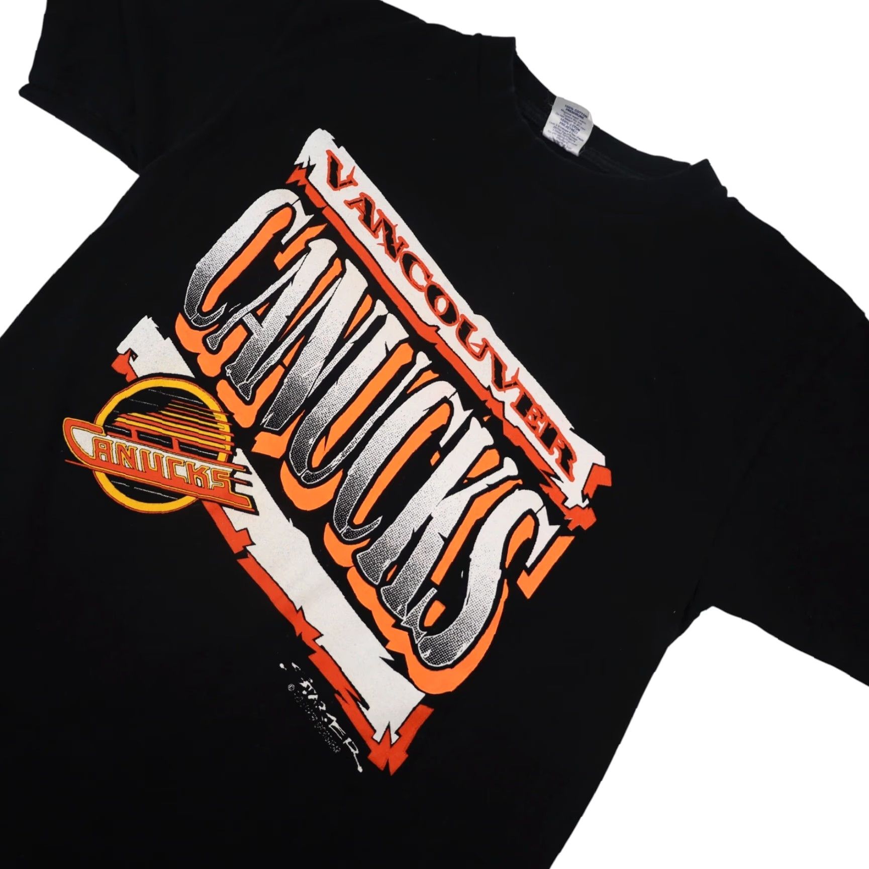 Starter VINTAGE Starter Vancouver Canucks Hockey Graphic T Shirt Mens Medium Black 90s Visual/Logo Size US M / EU 48-50 / 2 - 2 Thumbnail