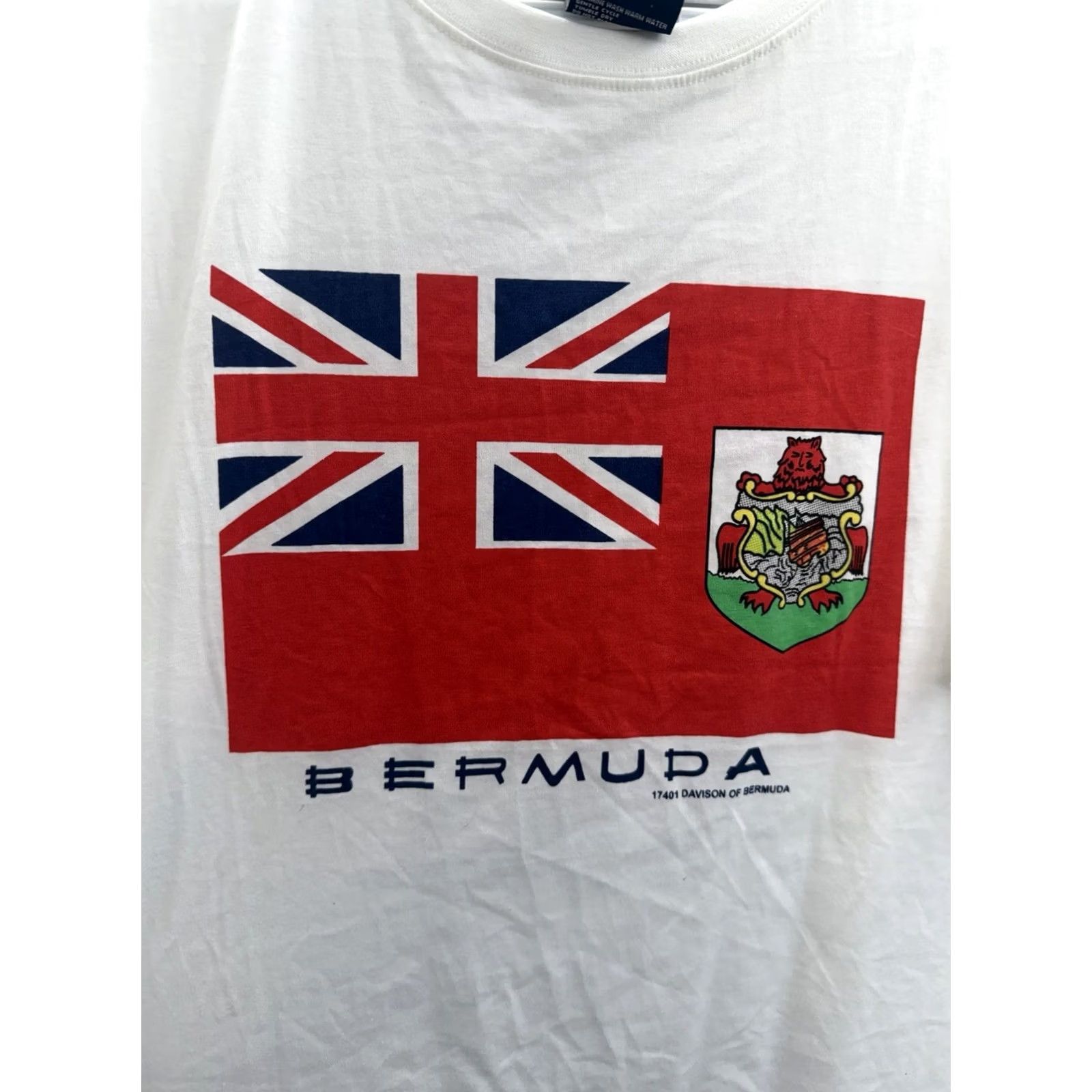 Vintage Davisons of Bermuda Shirt Mens 2XL White Size Short Sleeve Flag Size US XXL / EU 58 / 5 - 2 Thumbnail