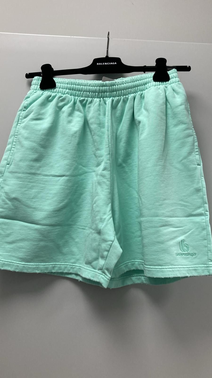 Balenciaga o1la1rc1a1124 Double B Sweat Short in Mint Green Size US 30 / EU 46 - 1 Thumbnail