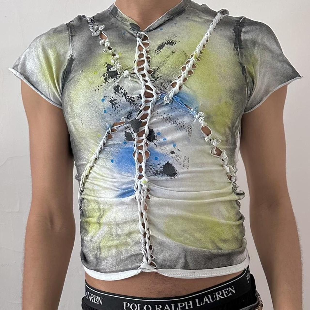 Gildan ASTROBOI* 'Algae' White Braided Print T-Shirt - Medium Size US M / EU 48-50 / 2 - 2 Thumbnail
