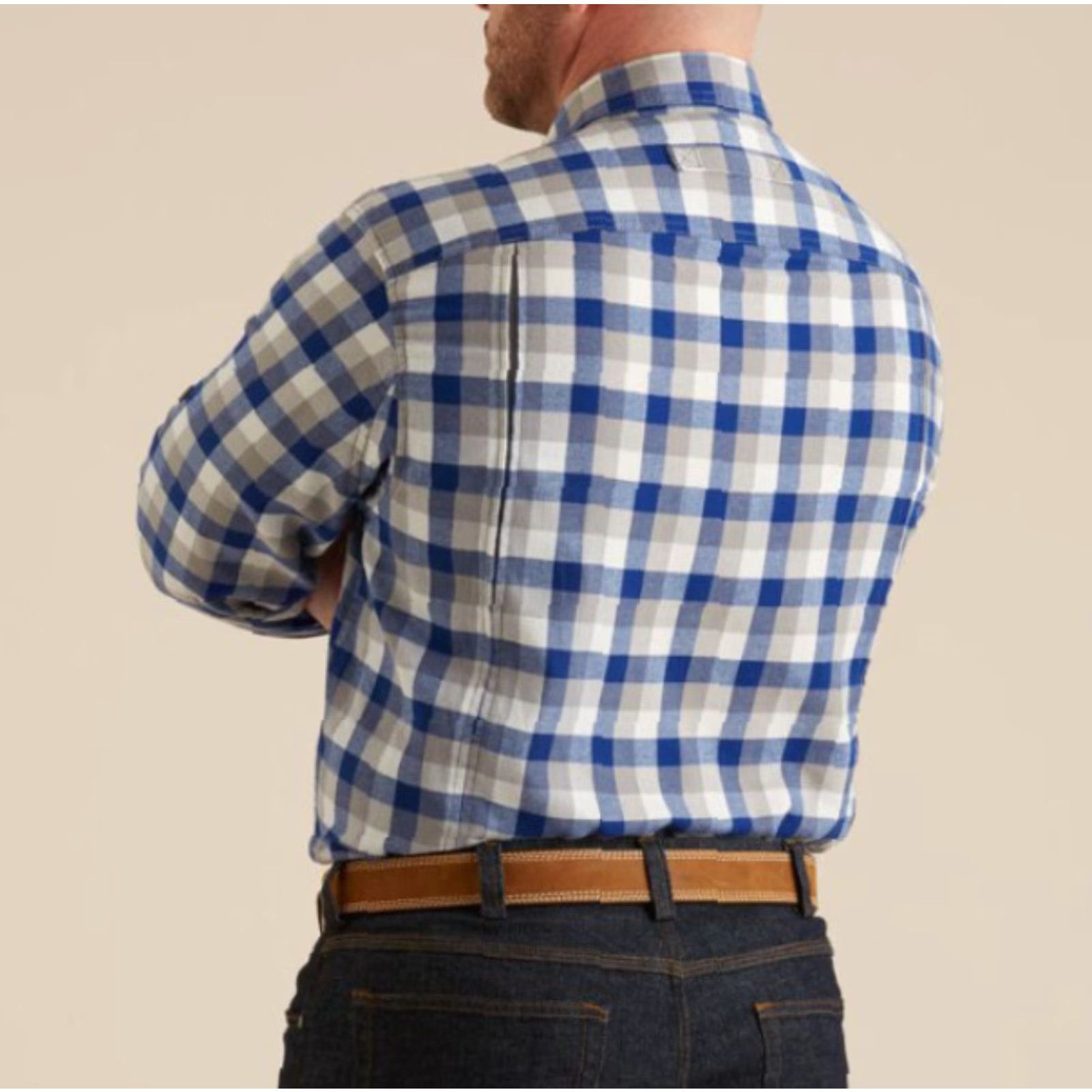 CO Duluth Trading Co Mens Crosscut Performance Blue Plaid Flannel Shirt L Size US L / EU 52-54 / 3 - 3 Thumbnail