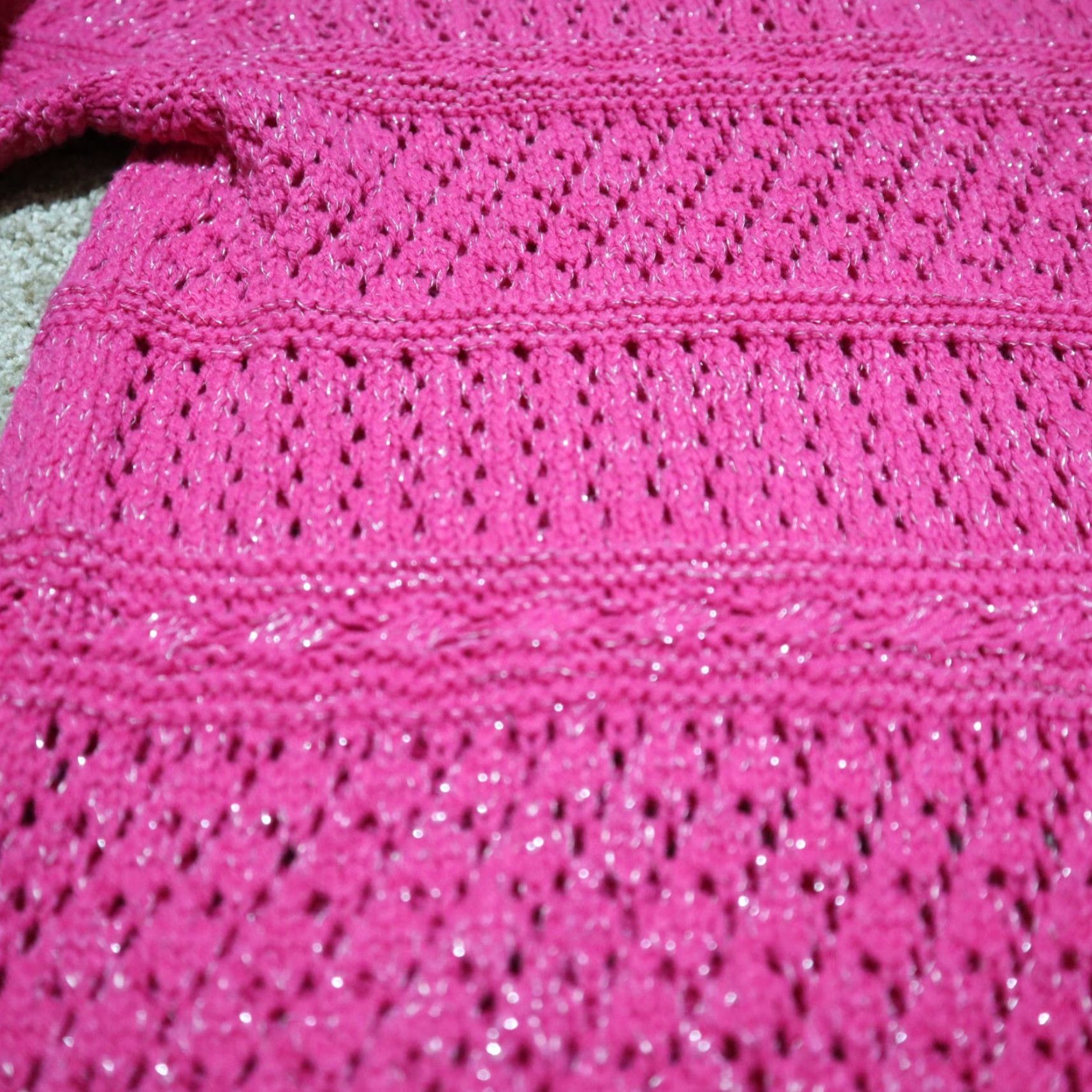Pinko Kim Rogers Sweater Women's M Pink Knit Cable-Knit V-Neck Long Sleeve Pullover Adult Womens Size M / US 6-8 / IT 42-44 - 2 Thumbnail