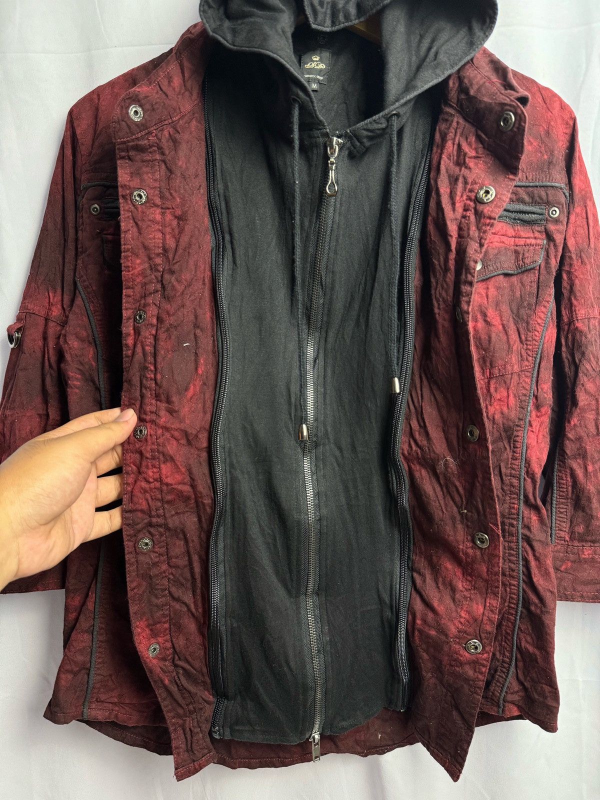 Hysteric Glamour × If Six Was Nine × Japanese Brand Double Layers Semanticdesign Long Shirt with hoodie Size US M / EU 48-50 / 2 - 5 Thumbnail