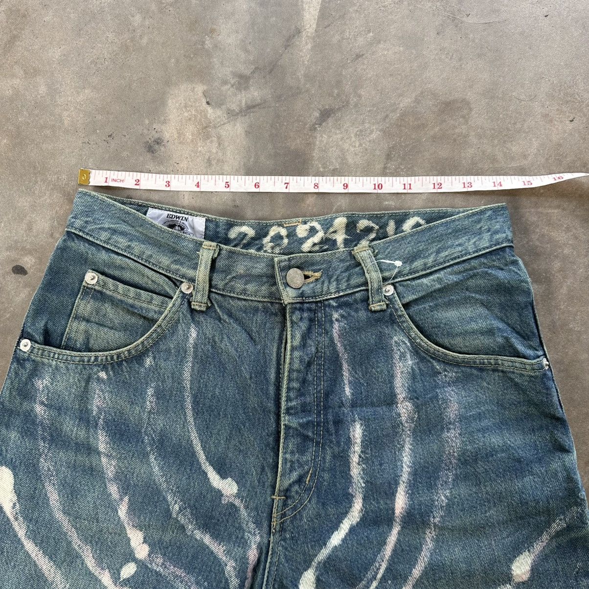 If Six Was Nine Vintage Edwin Dye Splash FLARE Denim Jean Pant W28 Size US 28 / EU 44 - 8 Thumbnail