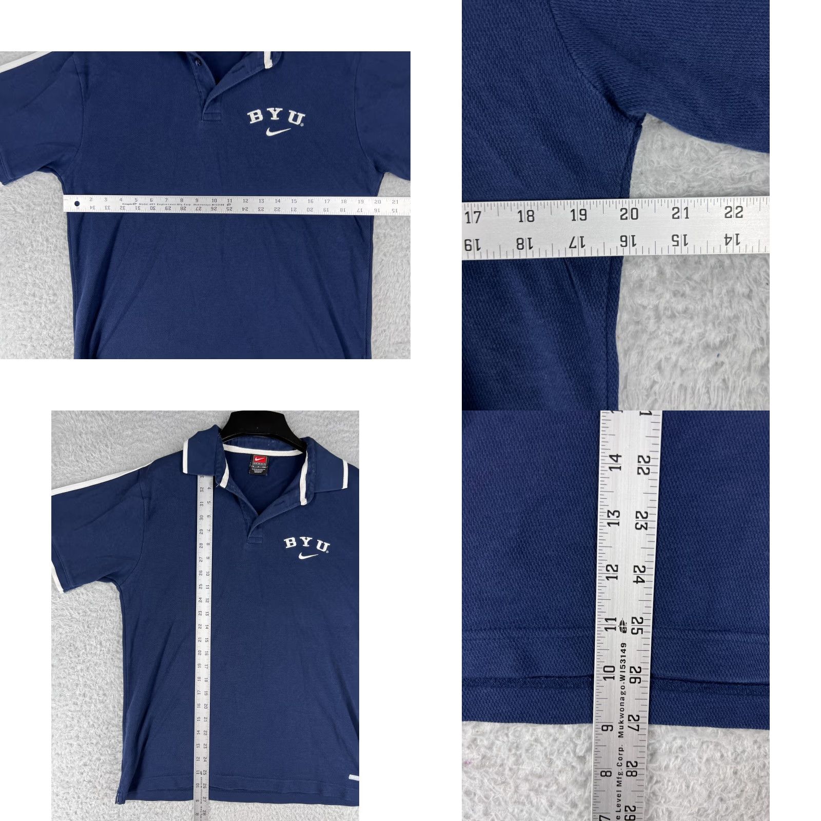 Nike Nike Polo Shirt Mens Small Navy Blue BYU Cotton Blend Size US S / EU 44-46 / 1 - 8 Thumbnail