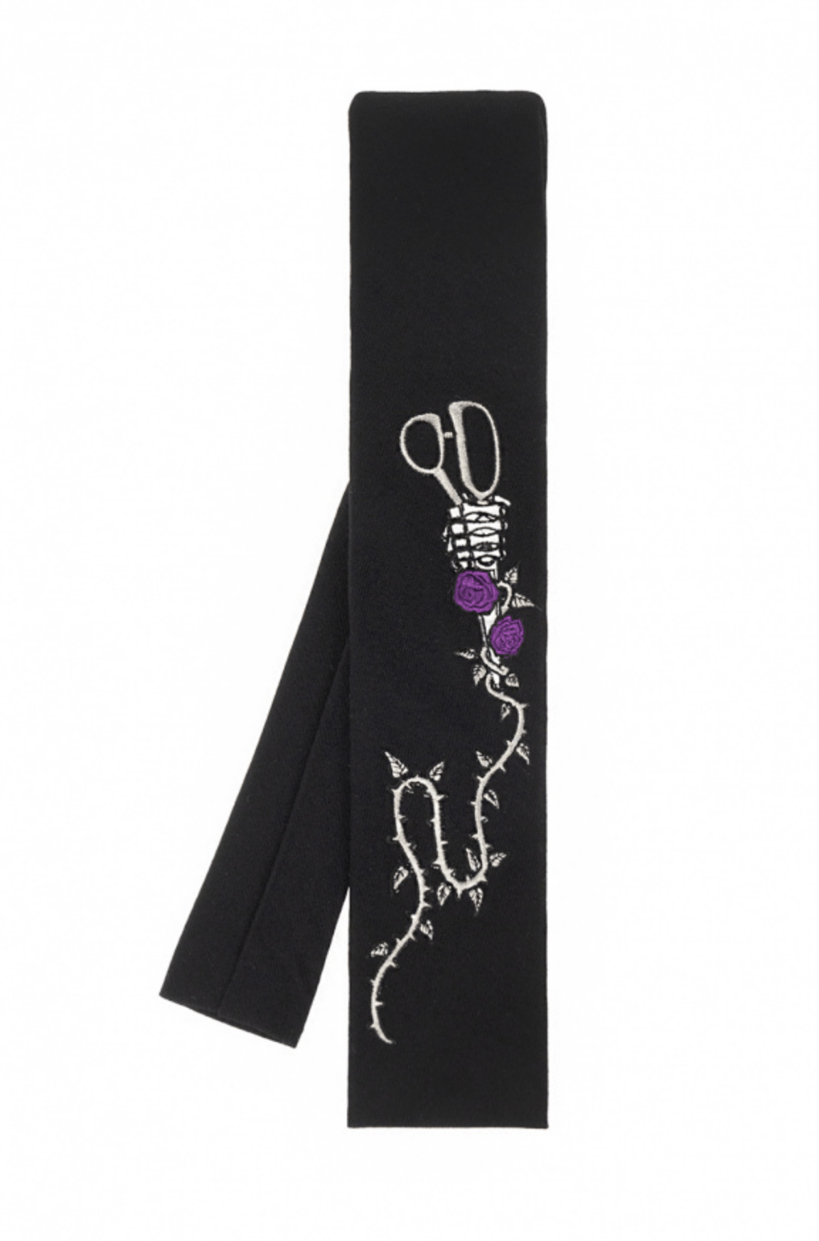 Yohji Yamamoto Rose Embroidered Wool Square Tie | Grailed