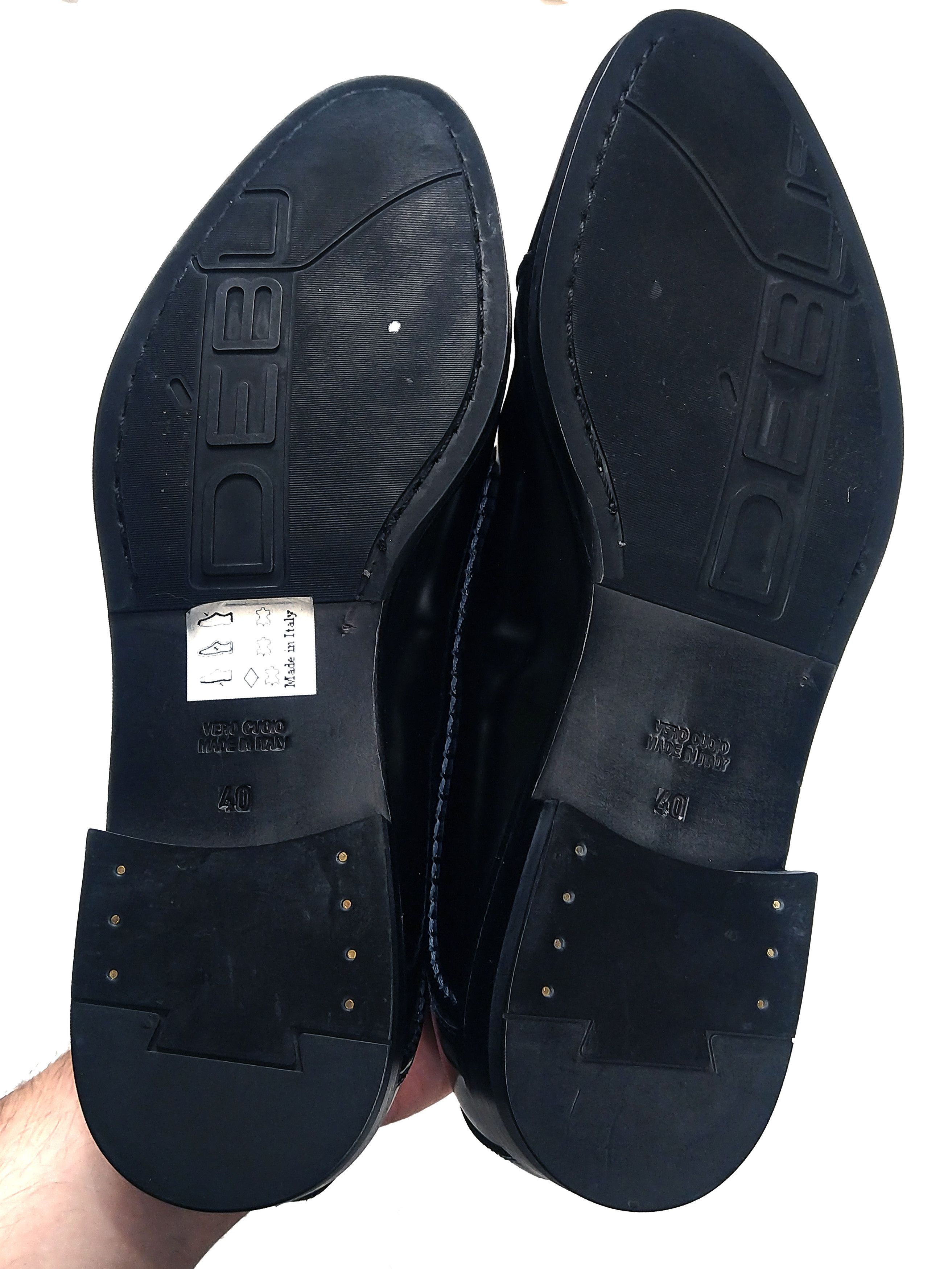 Debut Debut. Italian men's leather black shoes with blue tint Size US 7.5 / EU 40-41 - 8 Thumbnail