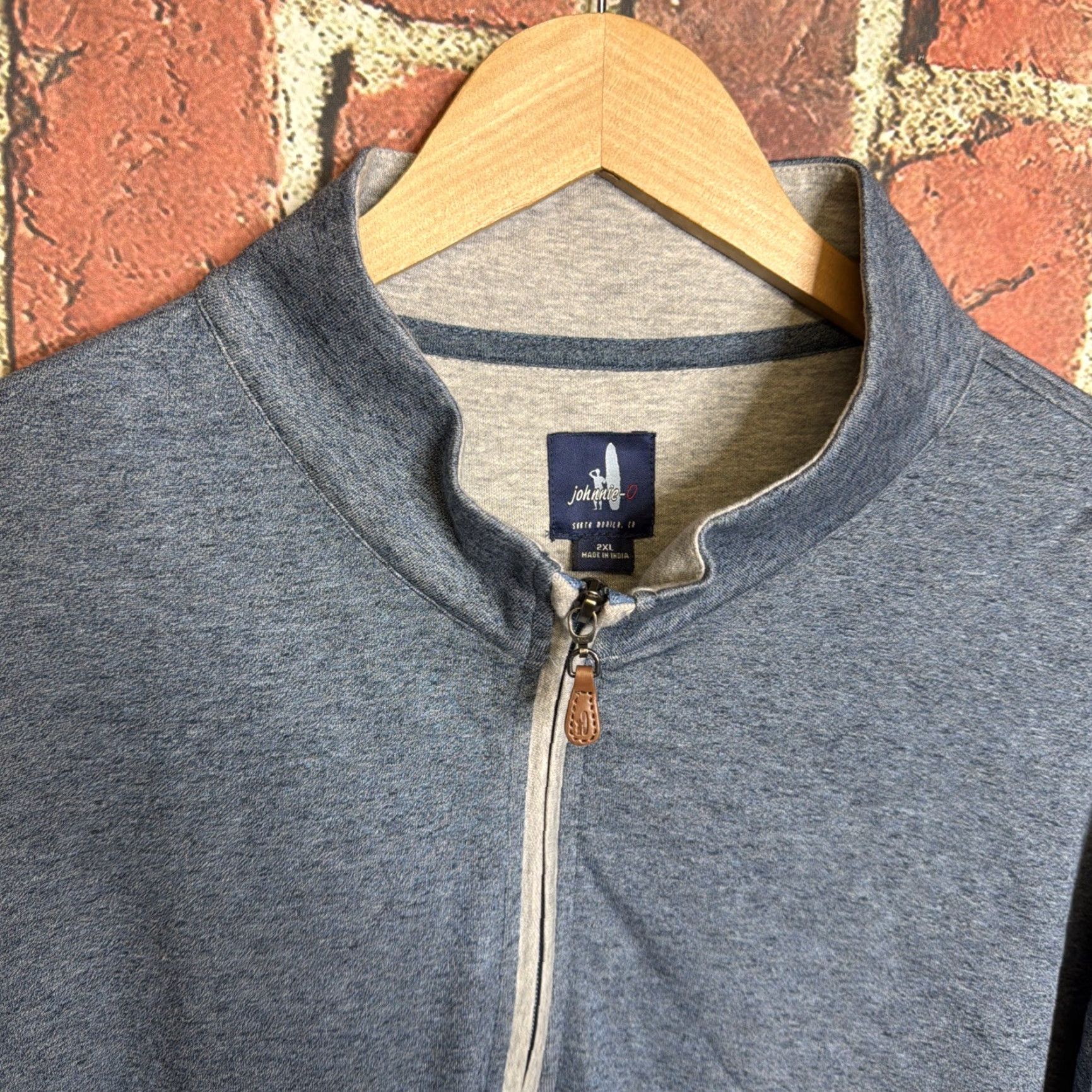 johnnie-O johnnie-O Pullover Mens 2XL Blue Half Zip Cotton Lyocell Sweatshirt Sweater Size US XXL / EU 58 / 5 - 2 Thumbnail