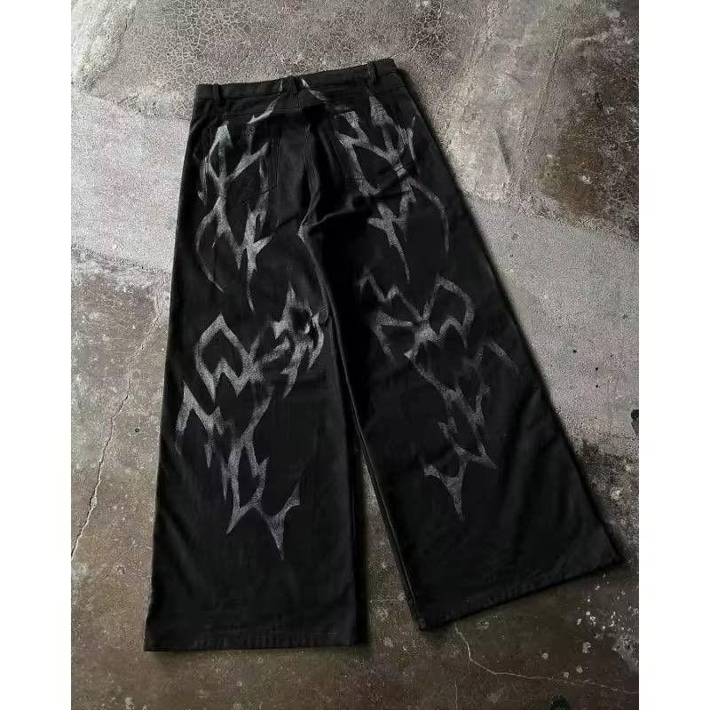 Japanese Brand × Vintage baggy retro jeans y2k Size US 34 / EU 50 - 4 Thumbnail