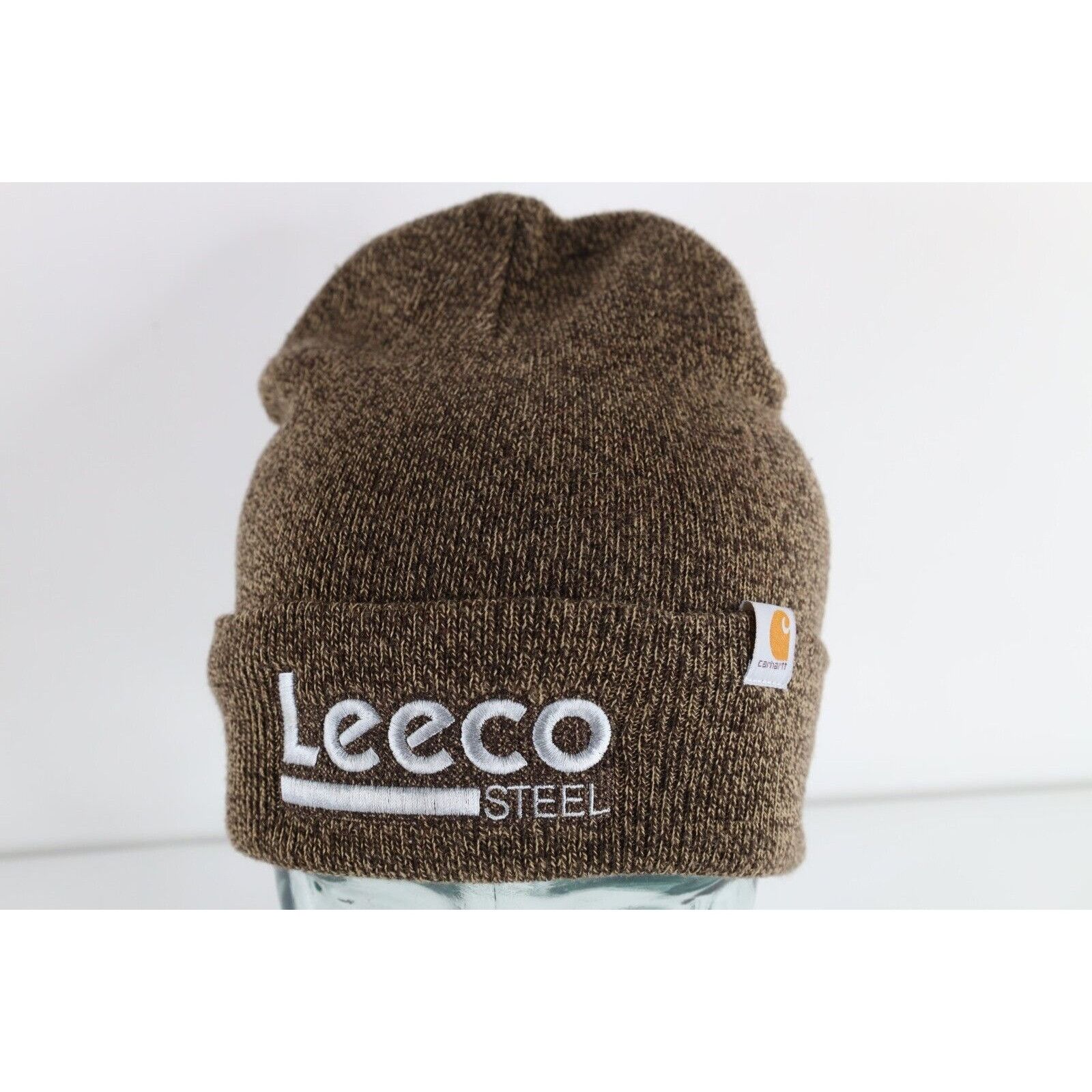 Carhartt × Vintage Y2K Carhartt Spell Out Box Logo Leeco Steel Knit Beanie Hat Size ONE SIZE - 1 Thumbnail