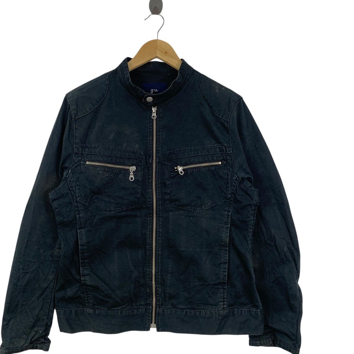 GU GU JAPAN Motorcycle Denim Jeans Indigo Zipper Jacket Parka Size M / US 6-8 / IT 42-44 - 5 Thumbnail