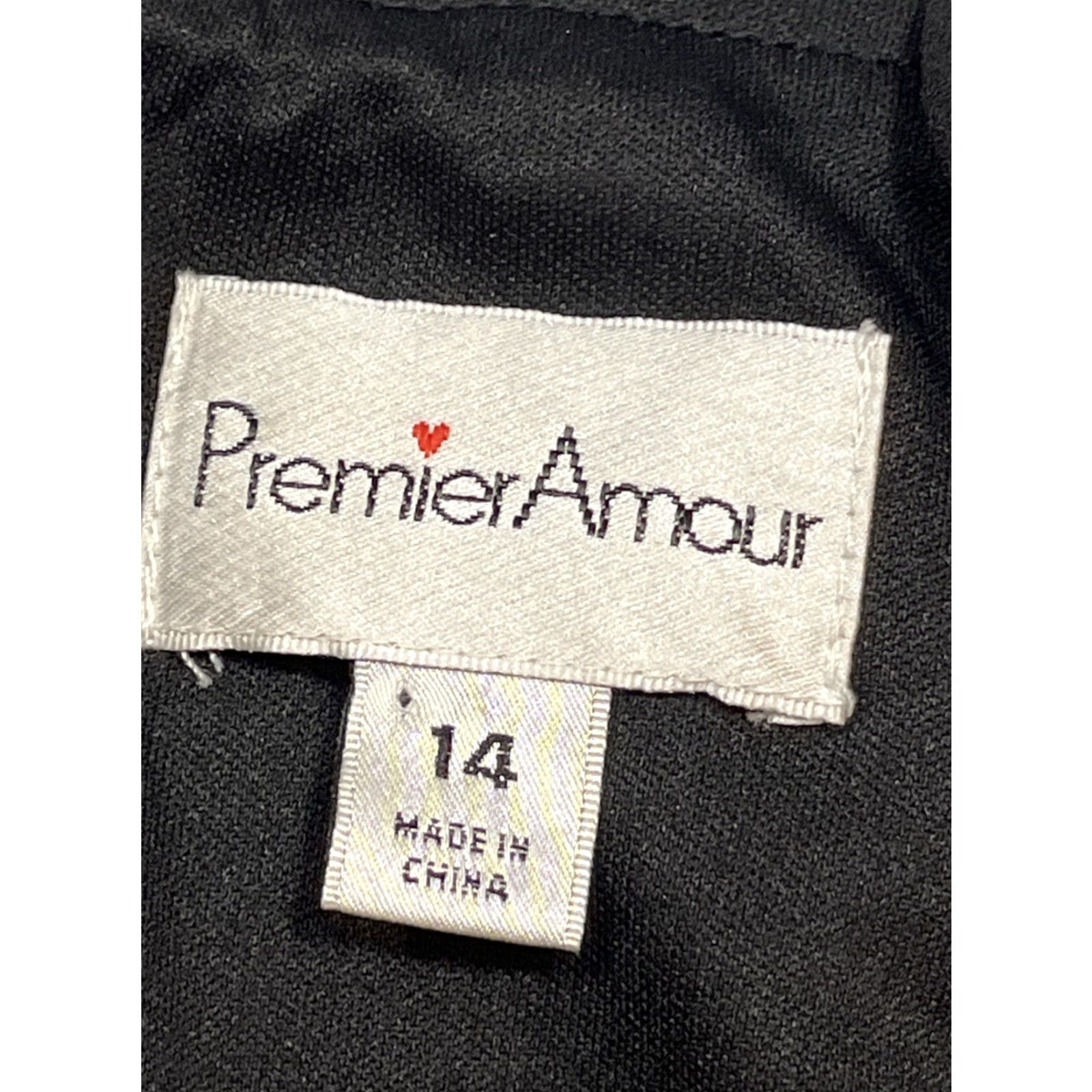 Vintage Premier Amour BLACK FORMAL DRESS Sleeveless SIZE 14 Padded Bra Shoulder Straps Size XL / US 12-14 / IT 48-50 - 2 Thumbnail