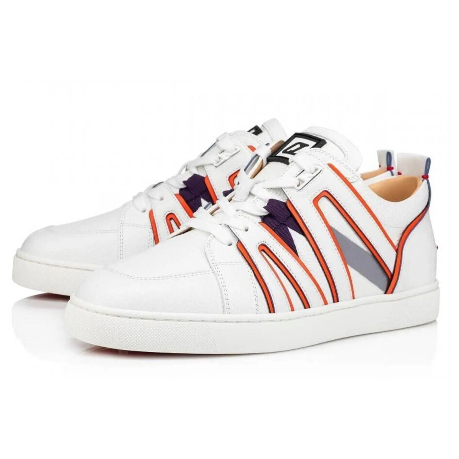 Christian Louboutin Christian Louboutin Men Vida Viva Flat Bianco White Orange Size US 13 / EU 46 - 1 Thumbnail