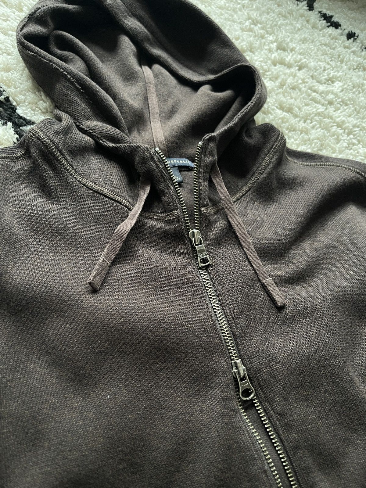 Banana Republic × Vintage Double Zip Brown Hoodie Banana Republic Size US L / EU 52-54 / 3 - 4 Thumbnail