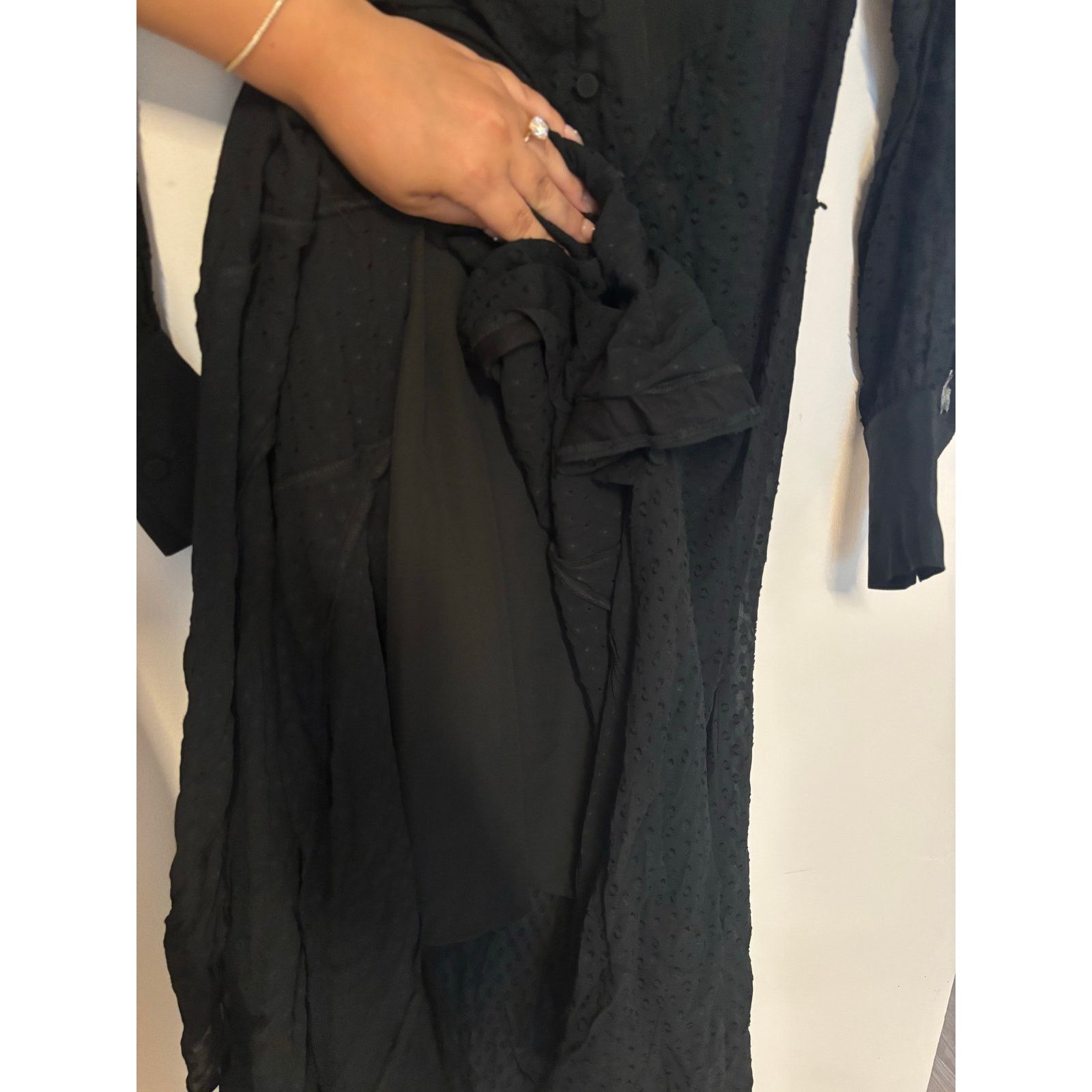 Madewell NWT Madewell Tie-Waist Midi Dress in Clip Dot Black Size XS Size XS / US 0-2 / IT 36-38 - 8 Thumbnail