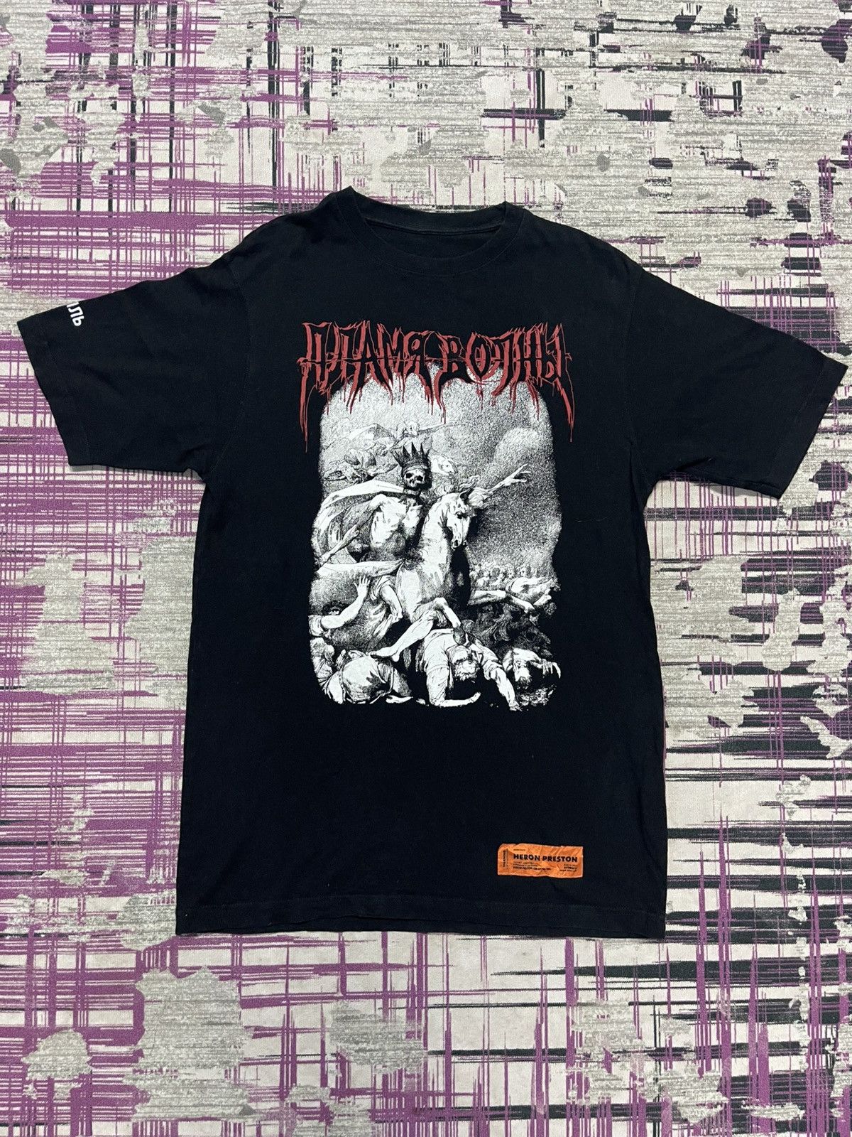 Heron Preston VTG SS18 HERON PRESTON DEATH OF A PALE HORSE TEE VERY RARE Size US XXS / EU 40 - 1 Thumbnail