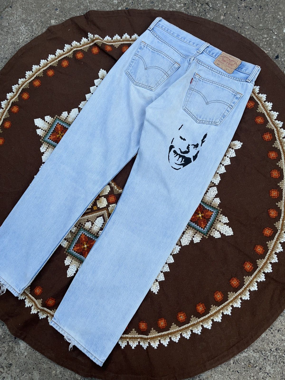 Apex Aphex Twin Custom Made Jeans On Vintage Levi’s 501 Size US 34 / EU 50 - 12 Thumbnail
