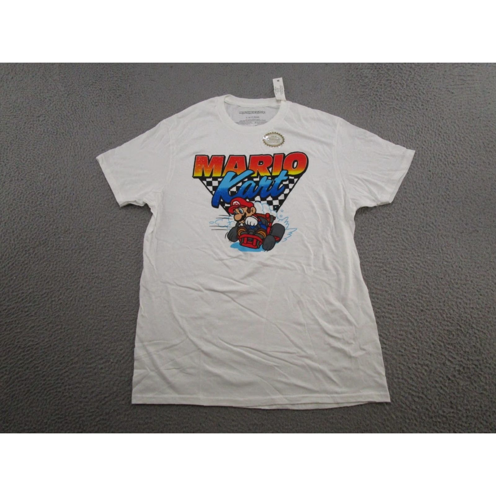 Nintendo Nintendo Mario Kart Graphic Tee T-Shirt Mens Adult Size L White Cotton Short Sleeve Crew Neck 2020-2029 Video Game Promo NEW Size US L / EU 52-54 / 3 - 2 Thumbnail