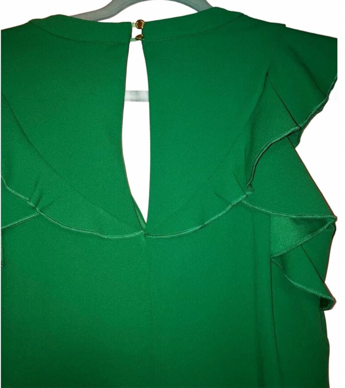 Vince Camuto Vince Camuto Green Ruffle Midi Dress Womens 10 Wedding Guest Size L / US 10 / IT 46 - 7 Thumbnail