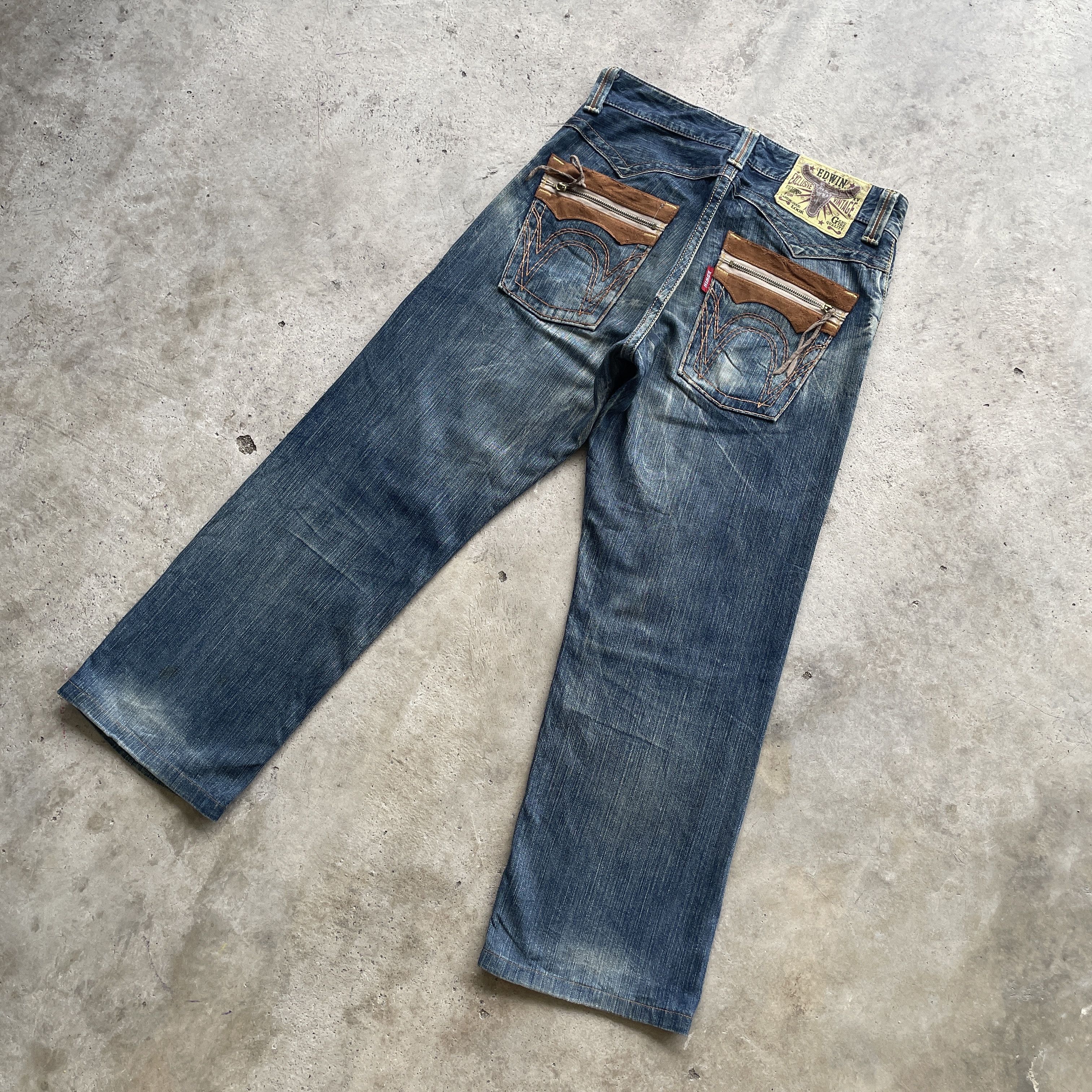 Edwin W32 Vintage Edwin Distressed Jeans Faded Rusty Denim Pants Size US 32 / EU 48 - 12 Thumbnail