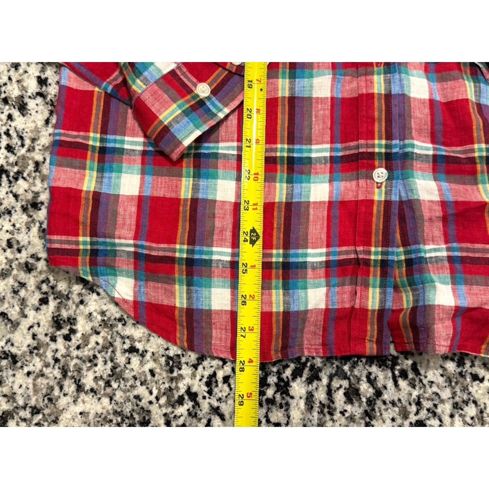 Ralph Lauren Lauren Ralph Lauren Women's Linen Plaid Button-Up Shirt Large MultiColor Casual Travel Size L / US 10 / IT 46 - 2 Thumbnail