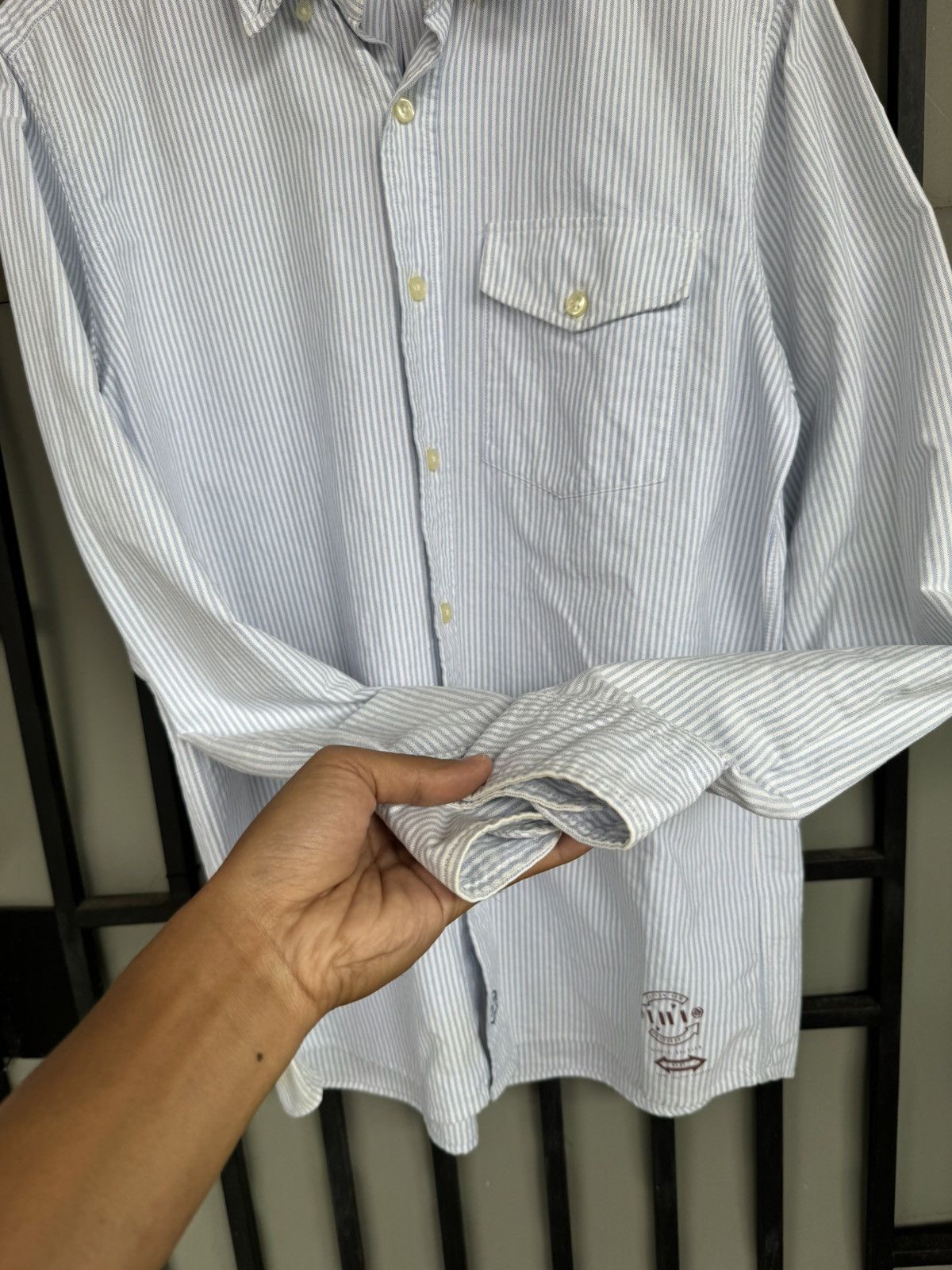 Bape A BATHING APE OXFORD STRIPED POCKET LONG SHIRT🔥RARE🔥 Size US L / EU 52-54 / 3 - 4 Thumbnail