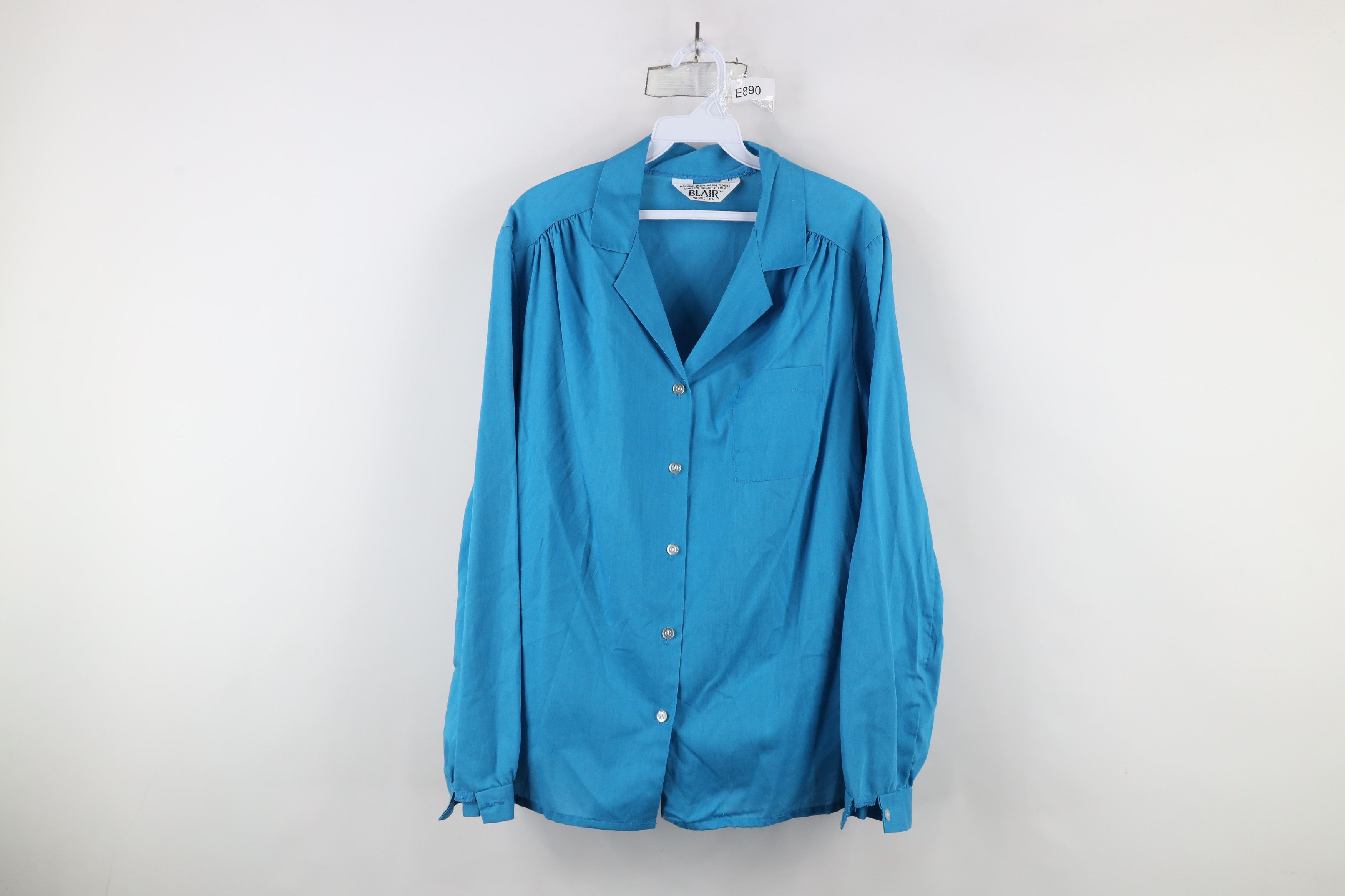 Vintage Vintage 90s Streetwear Long Sleeve Button Shirt Blue USA Size XL / US 12-14 / IT 48-50 - 1 Thumbnail