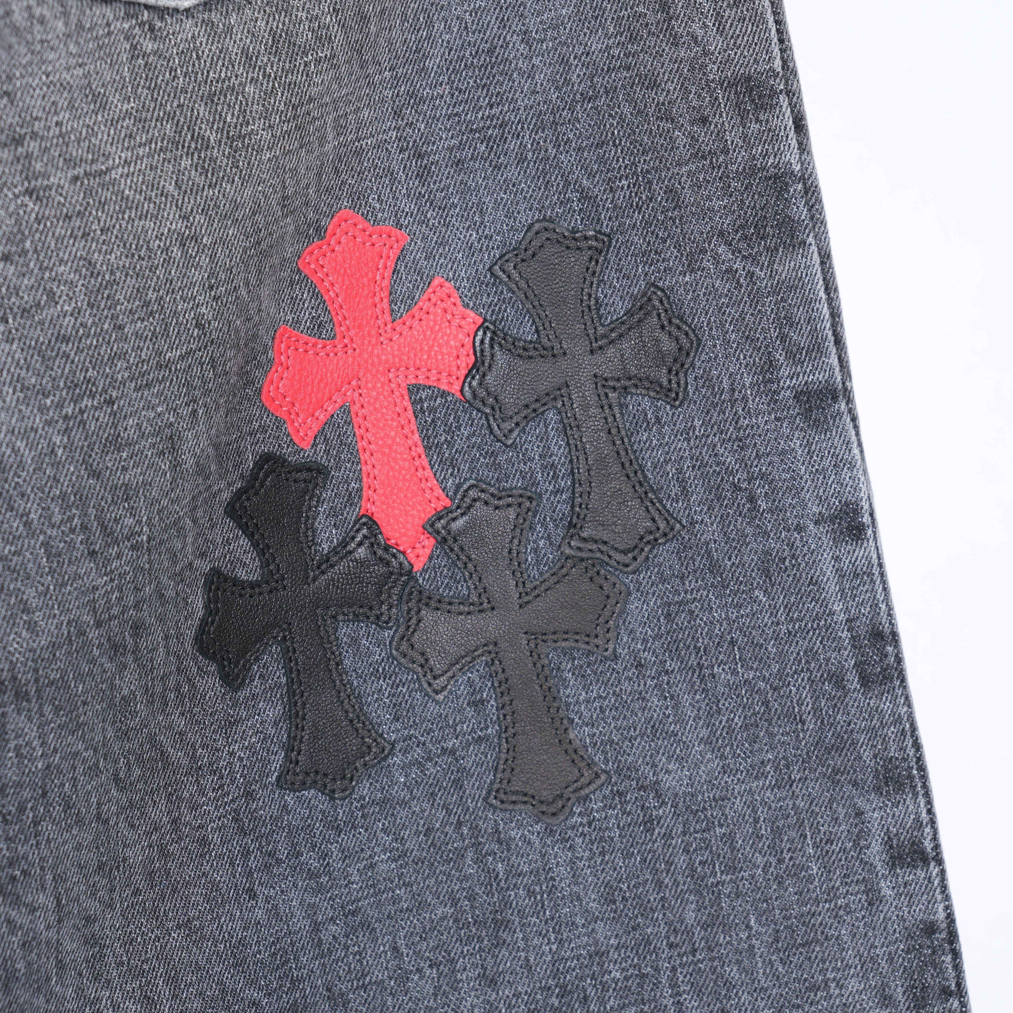 Chrome Hearts CHROME HEARTS DRAKE CLB RED/BLACK PATCH DENIM Size US 34 / EU 50 - 8 Thumbnail