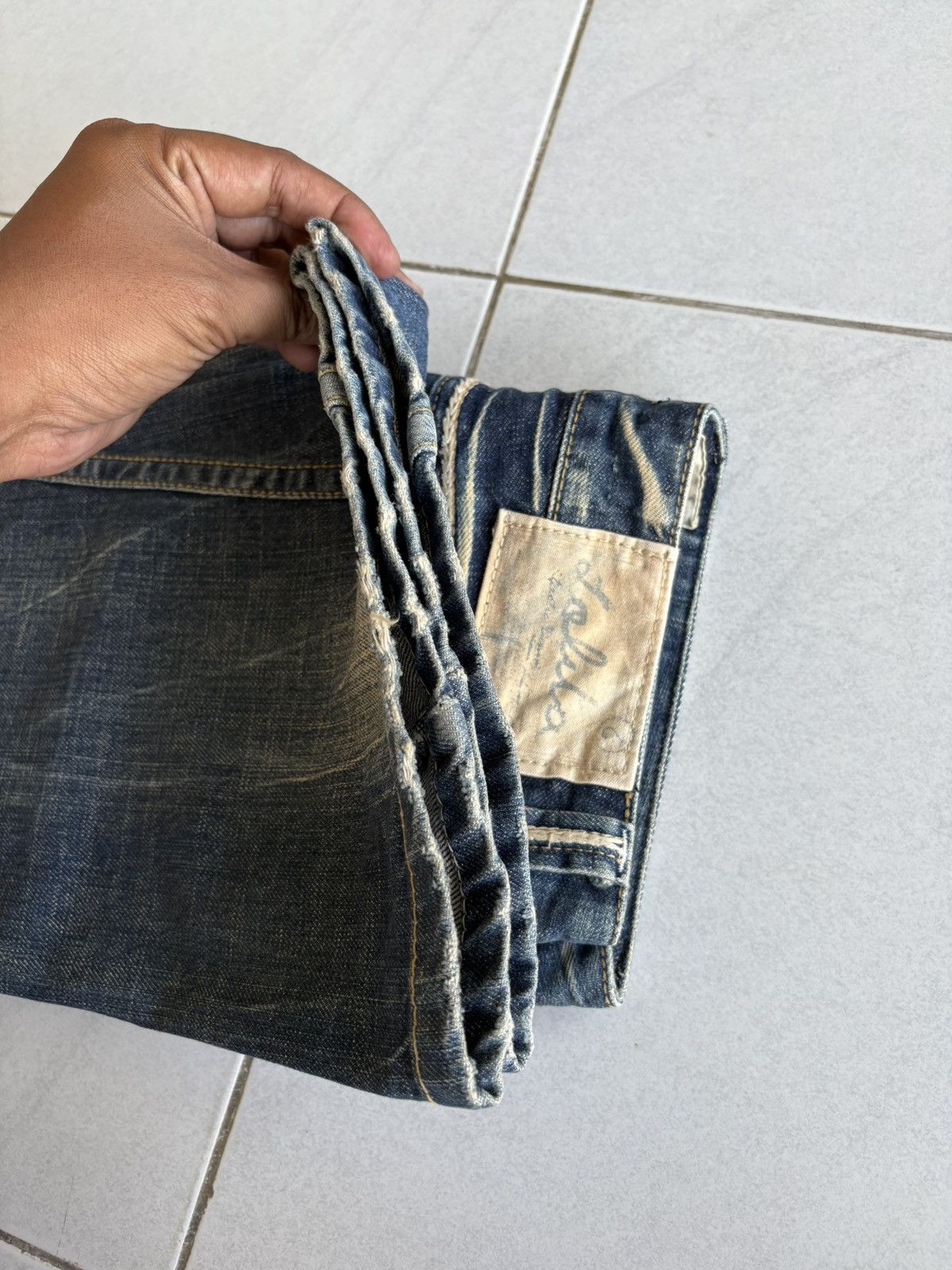Other Korean Lolita Flared Jeans Streetwear Distressed Denim Size US 33 - 18 Thumbnail