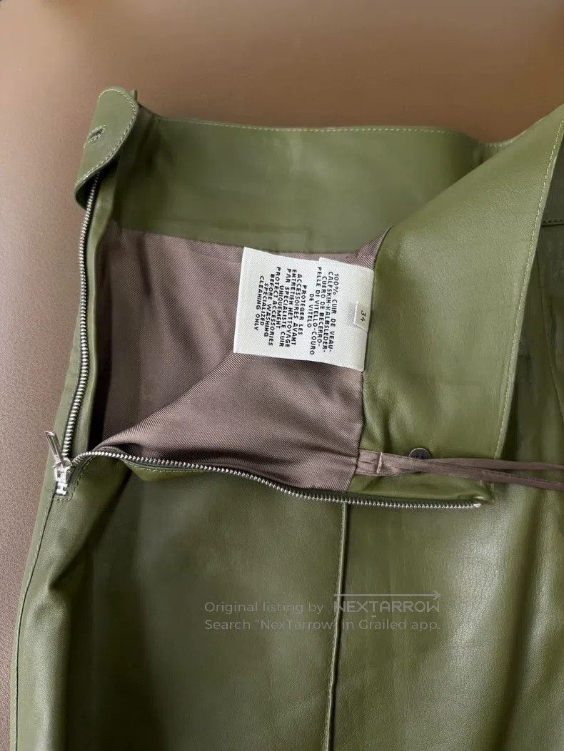 Hermes Hermes Beige green silver buttoned shorts, 100% calf leath Size 42" / US 20 - 8 Thumbnail