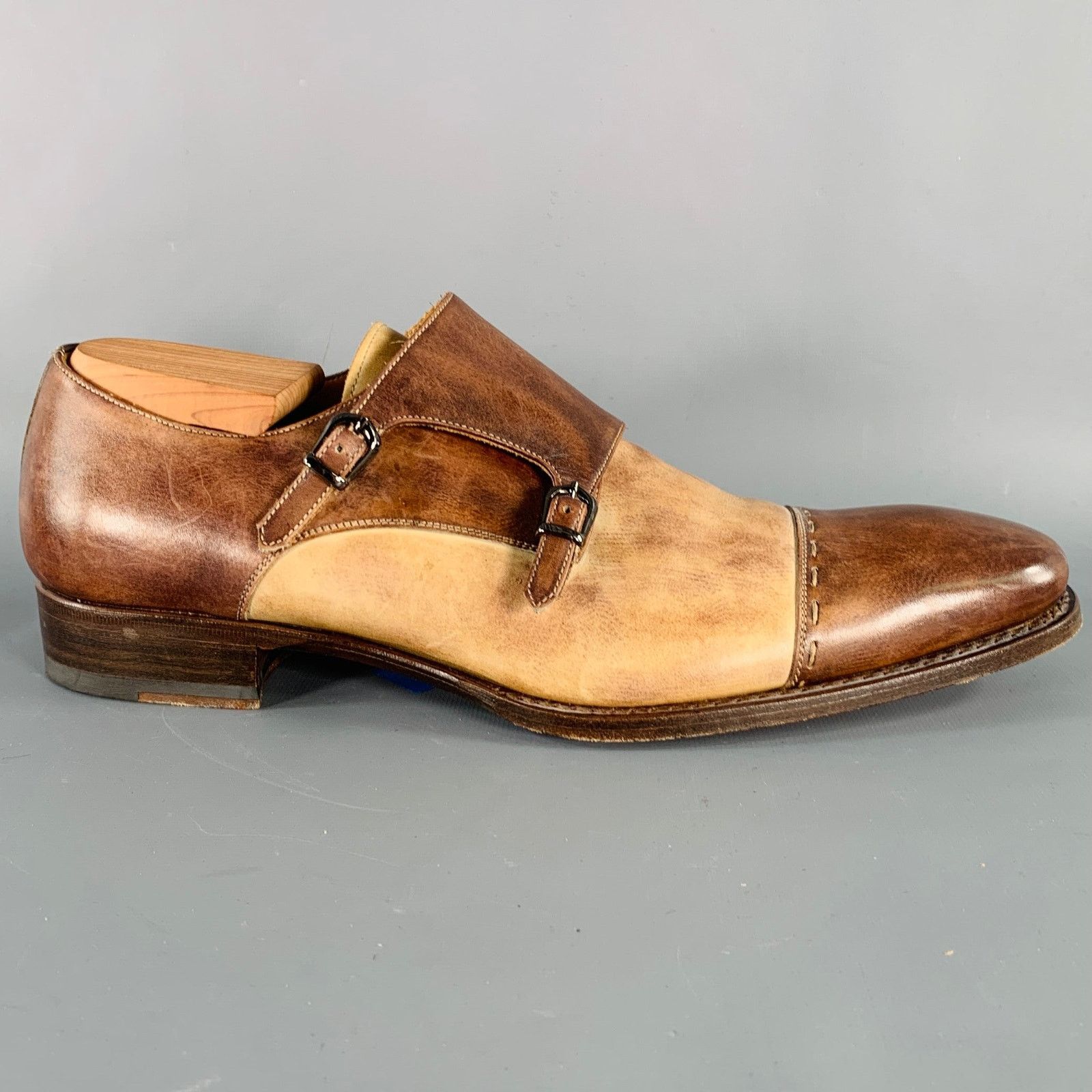 Other CALZOLERIA HARRIS Brown Monk Strap Loafers Size US 10.5 / EU 43-44 - 2 Thumbnail