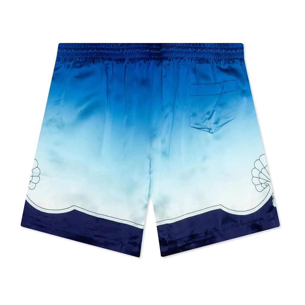 Casablanca o1mle0326 Drawstring Silk Shorts in Blue Size US 34 / EU 50 - 2 Thumbnail