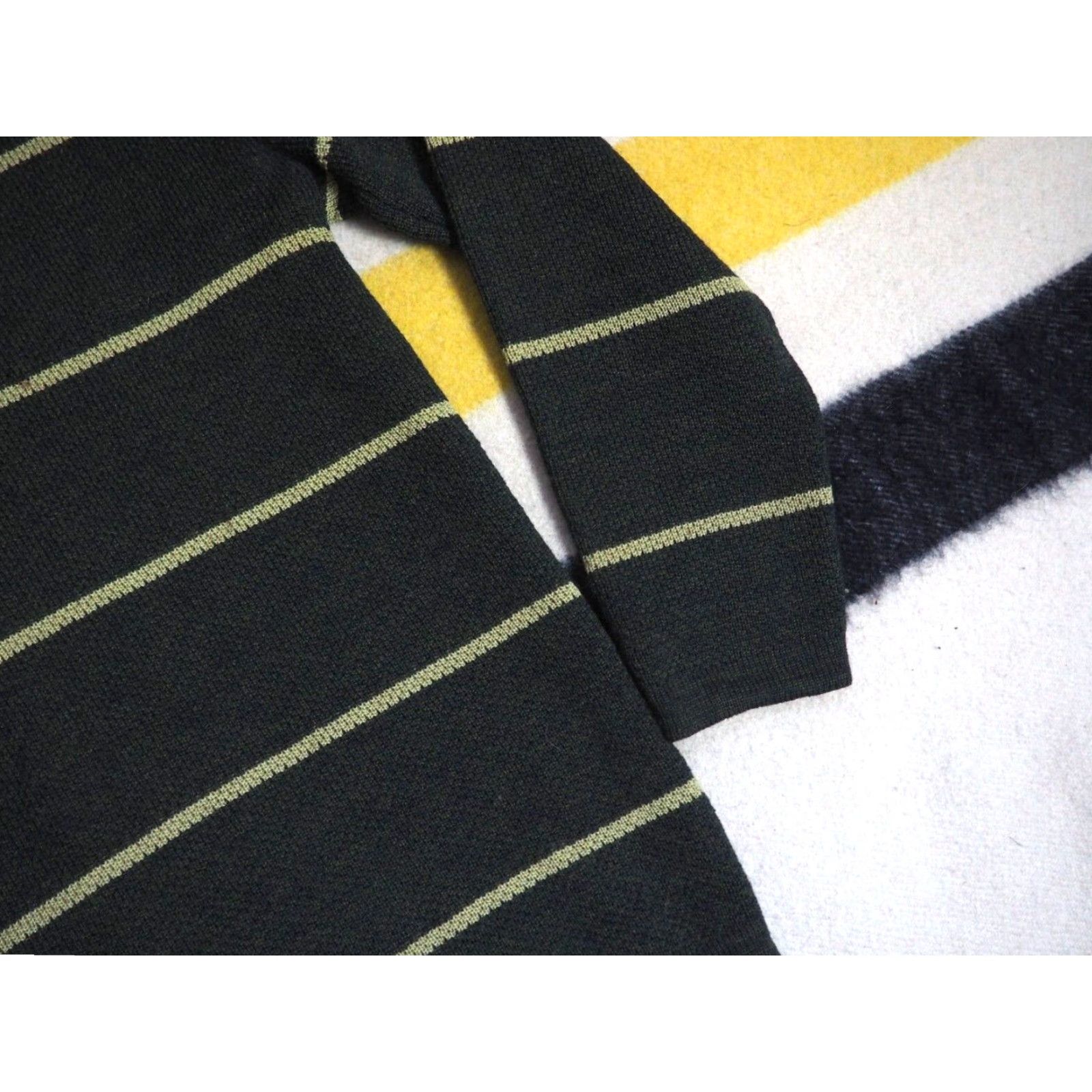 Vintage VINTAGE Penguin Seattle Wool Green Striped Polo Sweater L Adults 60s Rockabilly Size US L / EU 52-54 / 3 - 6 Thumbnail