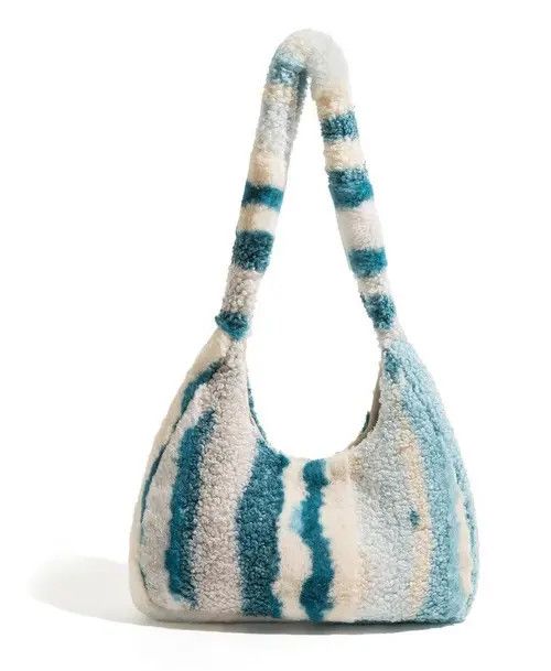 Other Striped Faux Fur Clutch Shoulder Hobo Bag Size ONE SIZE - 3 Thumbnail