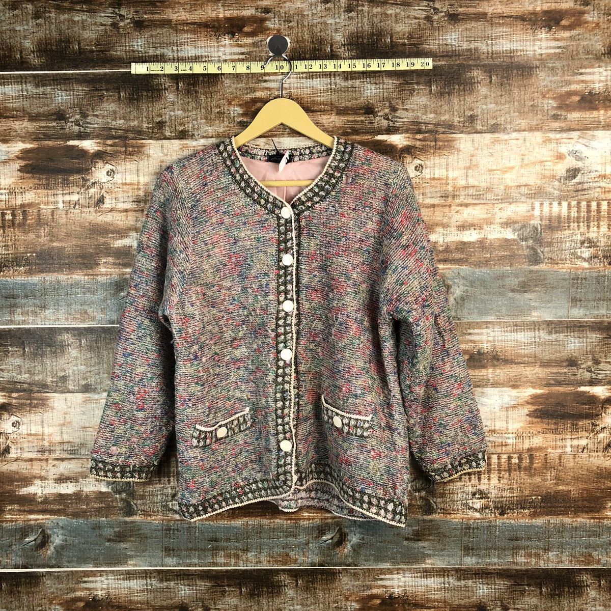 Japanese Brand Smilly Pink Patterned knitwear Cardigans #A2325 Size M / US 6-8 / IT 42-44 - 1 Thumbnail