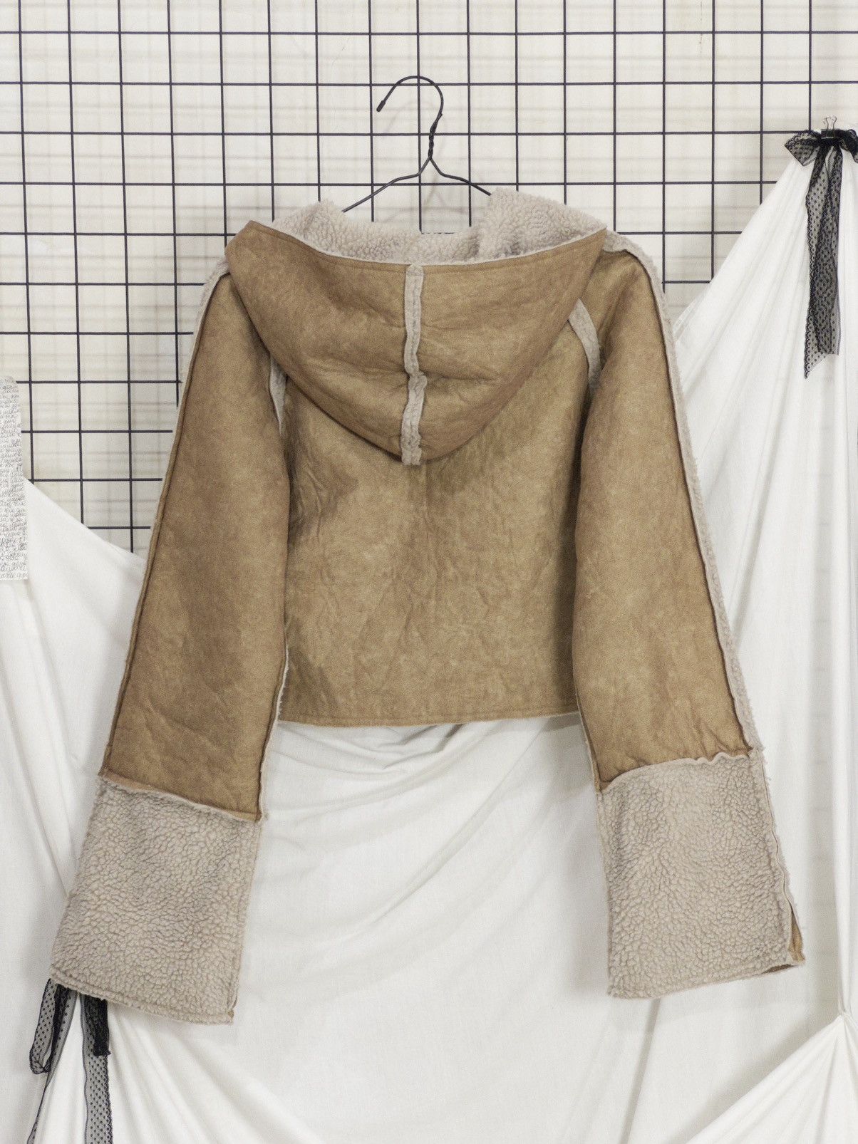 Vintage Uncle Sam Y2K Cropped Faux Shearling Jacket Size M / US 6-8 / IT 42-44 - 5 Thumbnail
