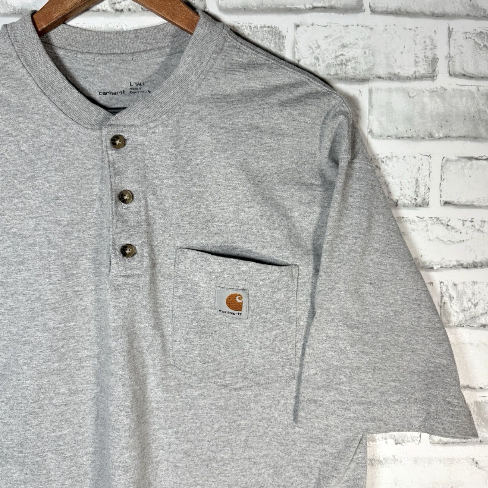 Carhartt Carhartt Men's T-Shirt Gray Henley Pocket Tee Size Large Tall Workwear Size US L / EU 52-54 / 3 - 2 Thumbnail