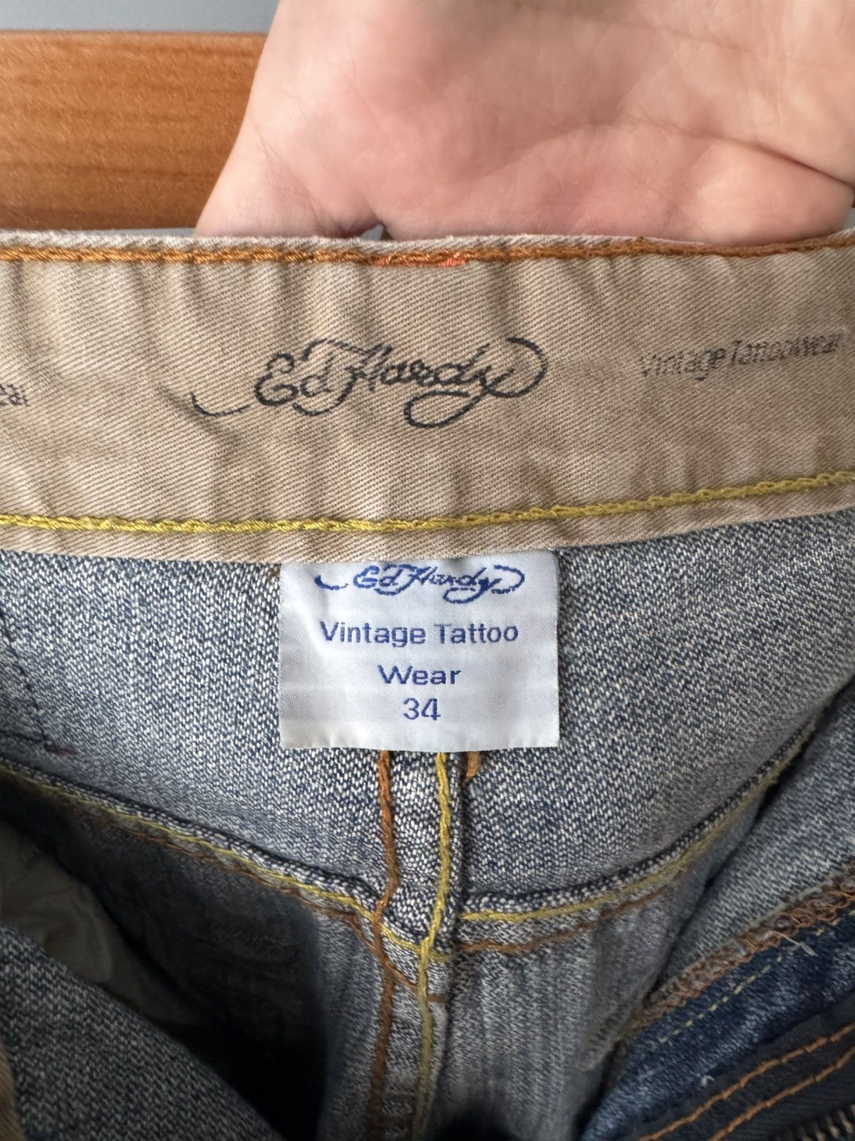 Ed Hardy Vintage 90s Edhardy Tiger Head Denim Embroidery Jeans sz 34 Size US 34 / EU 50 - 17 Thumbnail