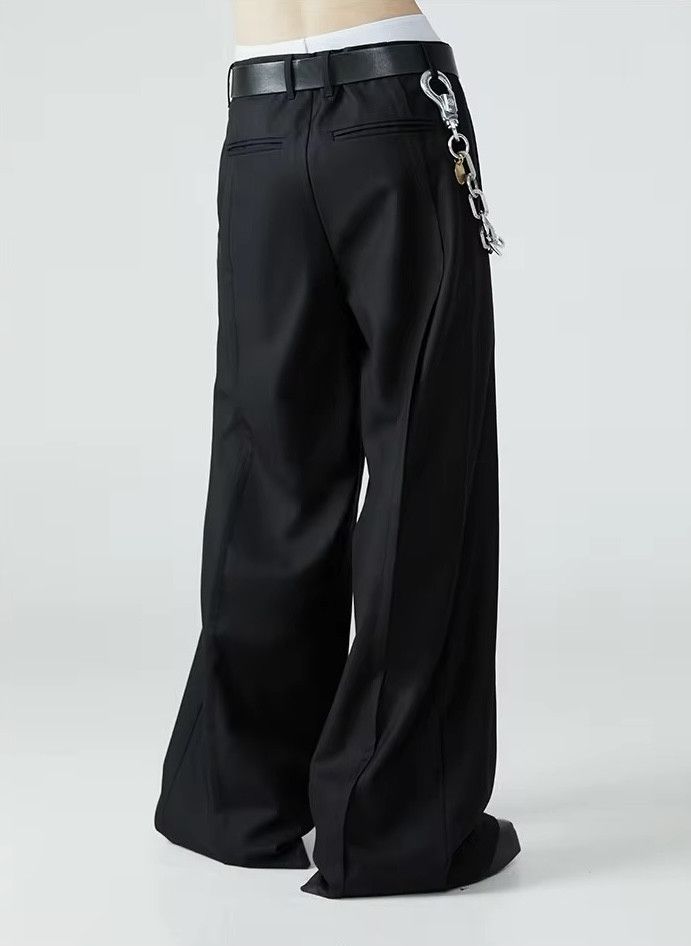 Jean × Vintage Soft Black Pleated Wide Leg Polyester Pant Size US 33 - 6 Thumbnail
