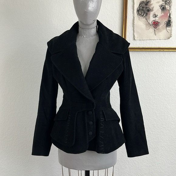 Altuzarra Altuzarra Velour Double Breasted Peplum Ruffle Officer Blaze Size M / US 6-8 / IT 42-44 - 1 Thumbnail